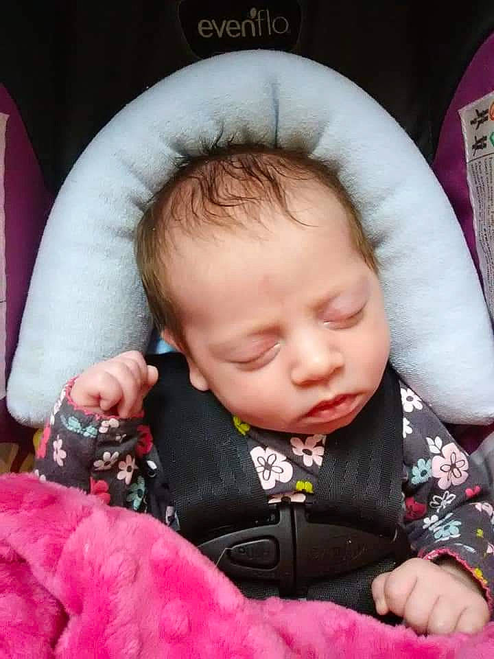 Nancy joined the competition — help win amazing prizes! baby, baby_products, baby_sleeping, baby_toddler_clothing, cheek, child, comfort, eye, hair, head, iris, linens, lip, nose, person, pink, sitting, skin, sleeve, textile