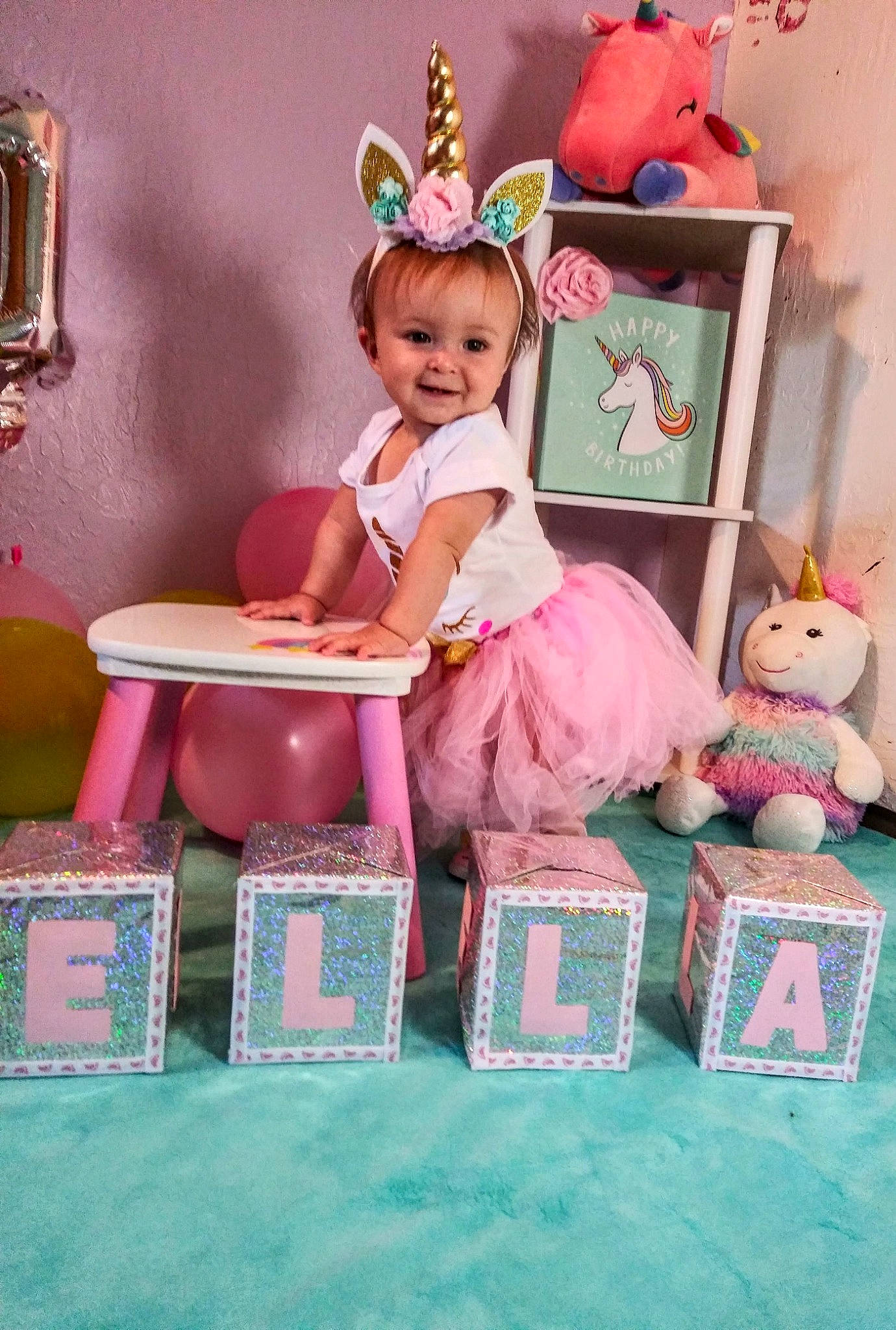 Ella is registered to the contest to win money with this photo: child, doll, joy, party, person, pink, room, toddler, toy