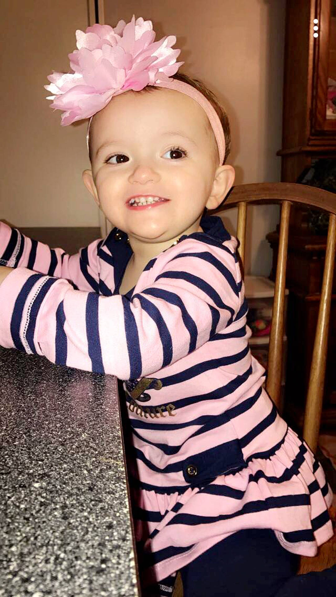 Rilynn is registered to the contest to win money with this photo: child, child_model, day, girl, hair_accessory, headband, headgear, infant, joy, person, pink, product, skin, smile, textile, toddler