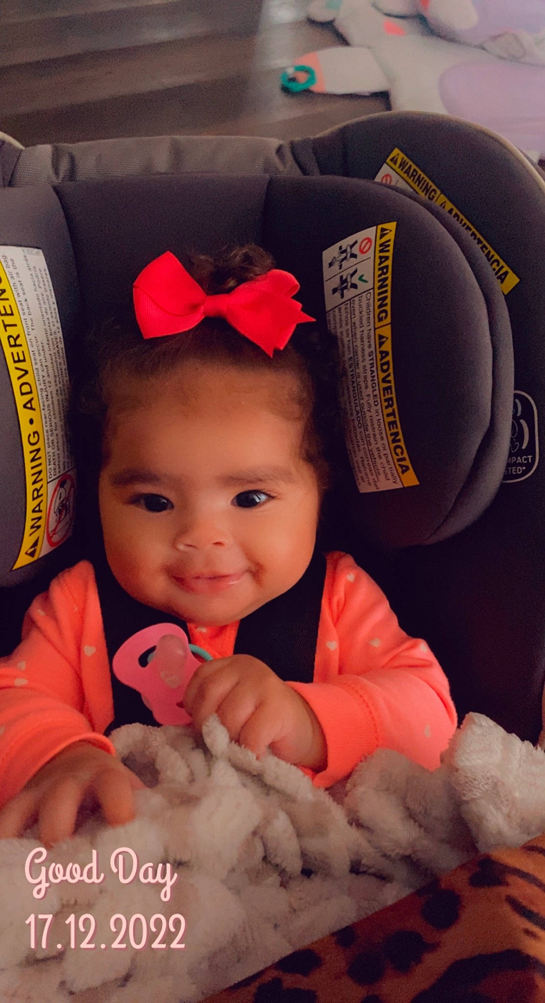 Jourdyn joined the competition — help win amazing prizes! baby, baby_toddler_clothing, baseball_cap, cap, child, comfort, eye, finger, happy, head, headgear, joy, nose, orange, person, pink, product, skin, smile, thumb