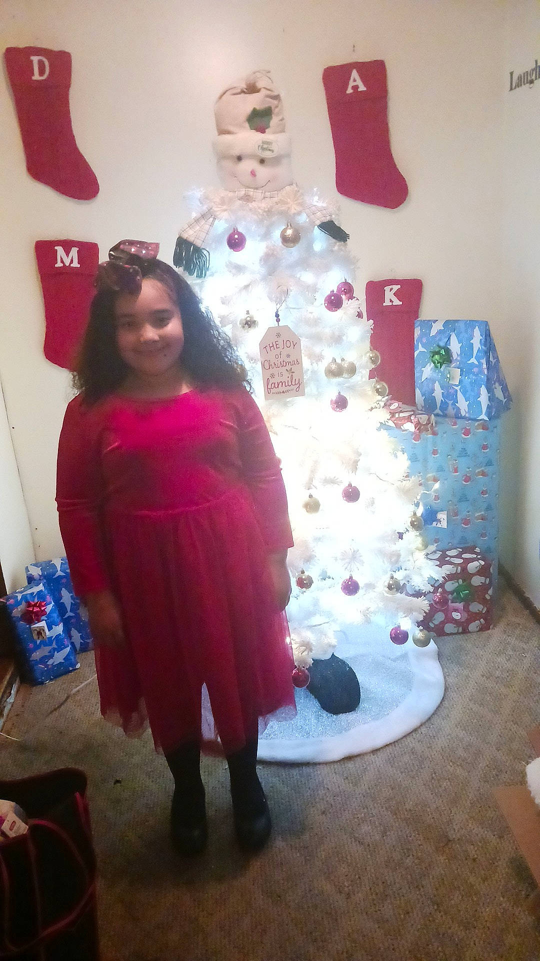 Aurianna Hale joined the competition — help win amazing prizes! christmas, christmas_decoration, christmas_eve, christmas_ornament, christmas_tree, event, fashion_design, fun, holiday, holiday_ornament, joy, magenta, ornament, person, pink, purple, smile, standing, textile, tree