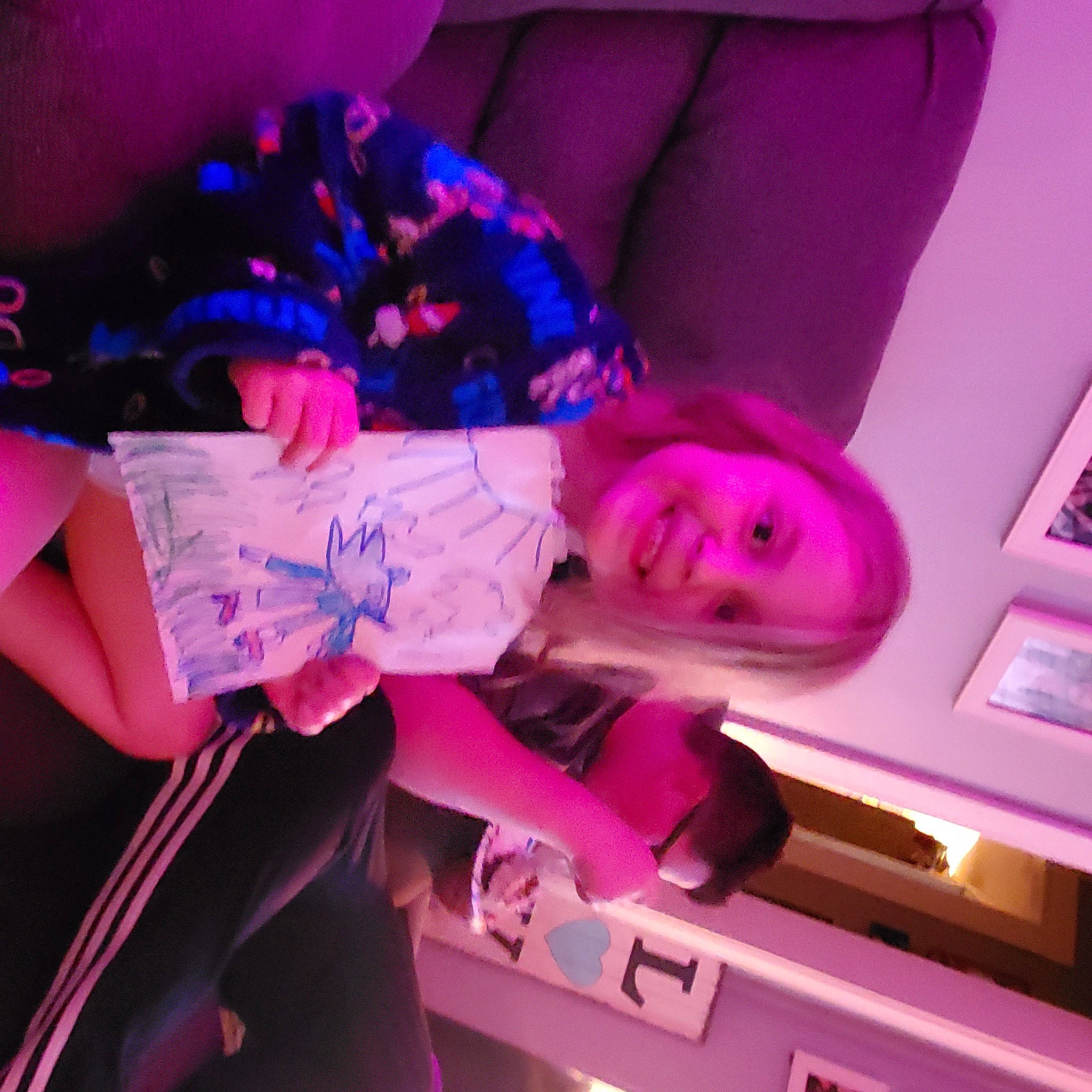 Lillian joined the competition — help win amazing prizes! child, cloud, electric_blue, entertainment, event, finger, flesh, flower, fun, human_leg, joy, magenta, mouth, person, pink, purple, room, smile, t_shirt, thigh