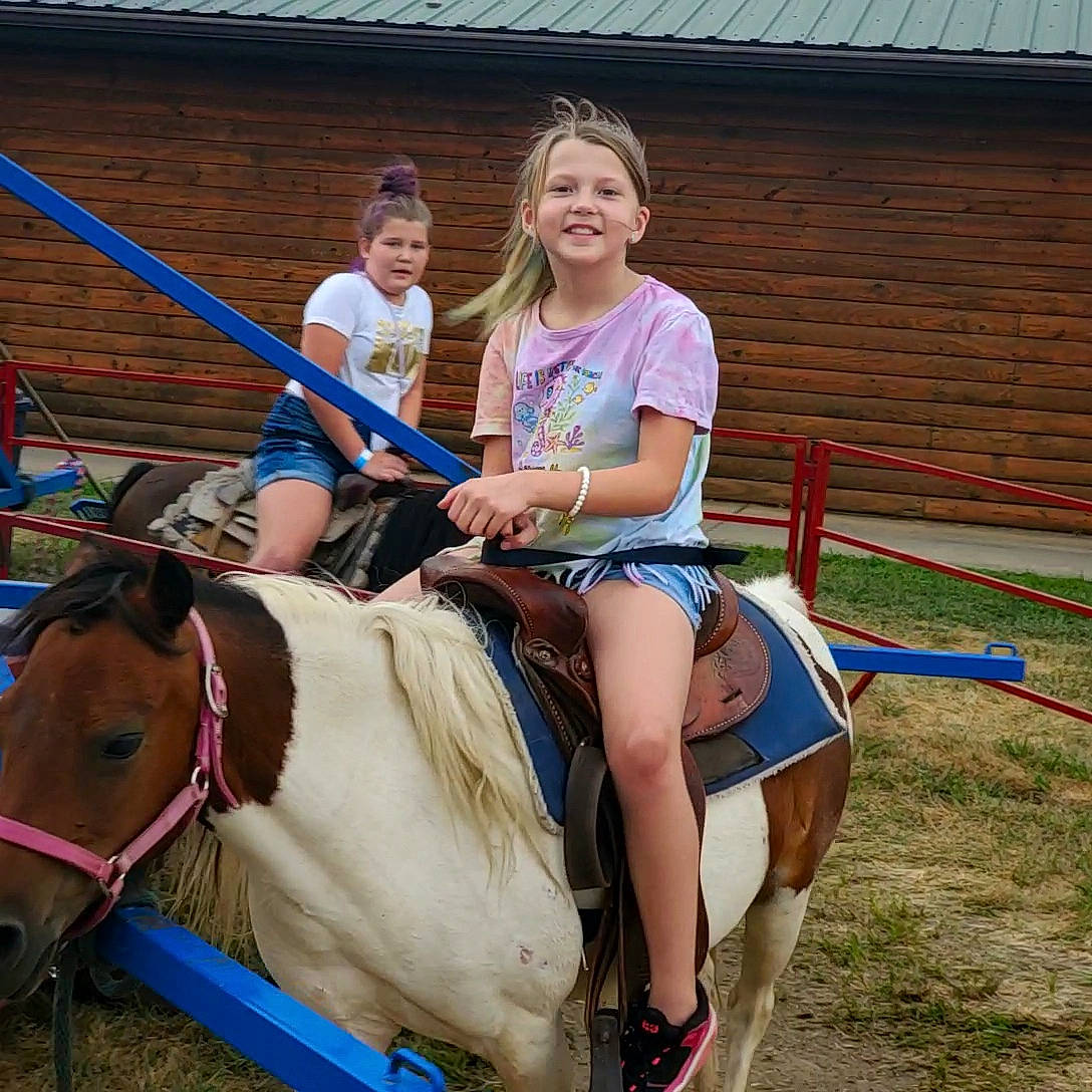 Breanna joined the competition — help win amazing prizes! animal_sports, bit, bridle, equestrianism, fun, halter, horse, horse_supplies, horse_tack, joy, landscape, leisure, mane, pack_animal, person, recreation, rein, saddle, smile, toddler