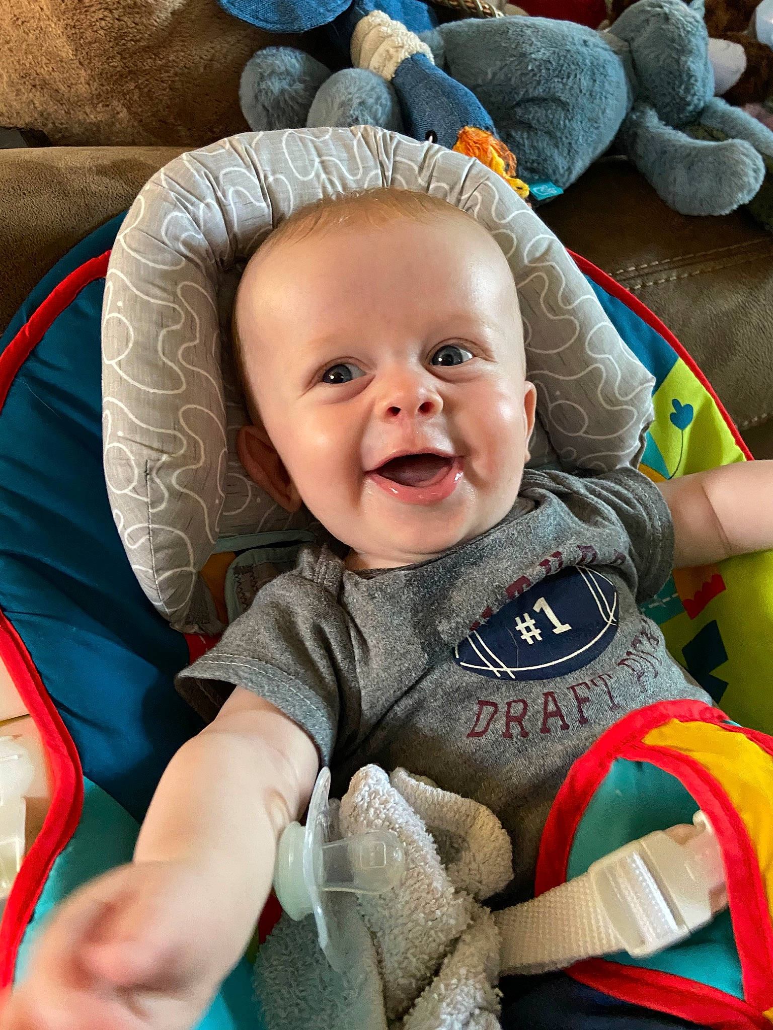 Lance is registered to the contest to win money with this photo: baby, baby_products, car_seat, cheek, child, eye, head, people, person, play, product, sitting, skin, textile, toddler