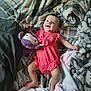 Alivia joined the competition — help win amazing prizes! baby, bed, blanket, cheerful, child, comfort, cozy, cute, fabric, happy, indoor, infant, lying_down, person, pink_outfit, playful, plush_toy, small_toy, smiling, soft_texture