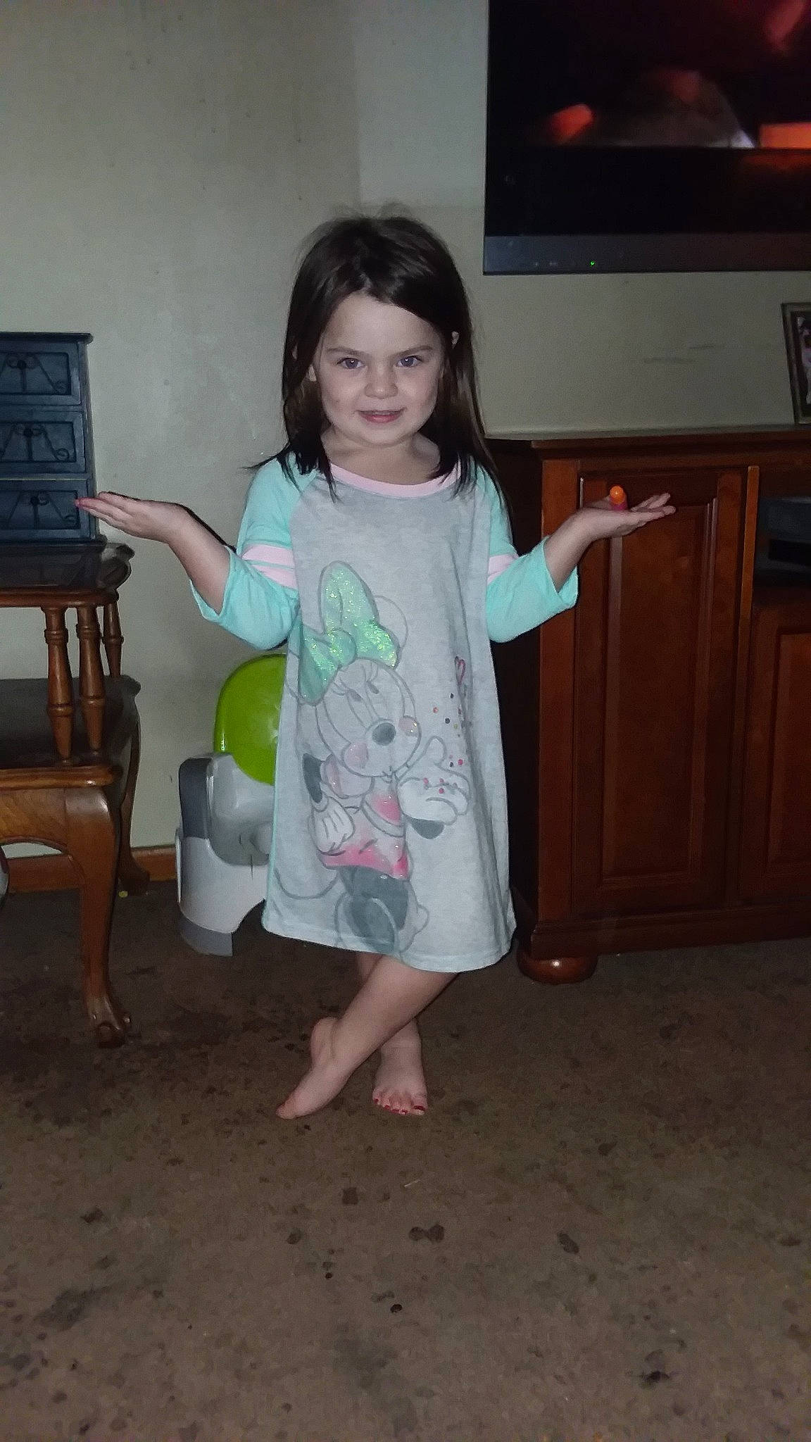Taelyn is registered to the contest to win money with this photo: arm, child, clothing, cool, day, dress, eye, facial_expression, fun, girl, human_body, joy, leg, person, shoulder, sitting, skin, smile, snapshot, standing