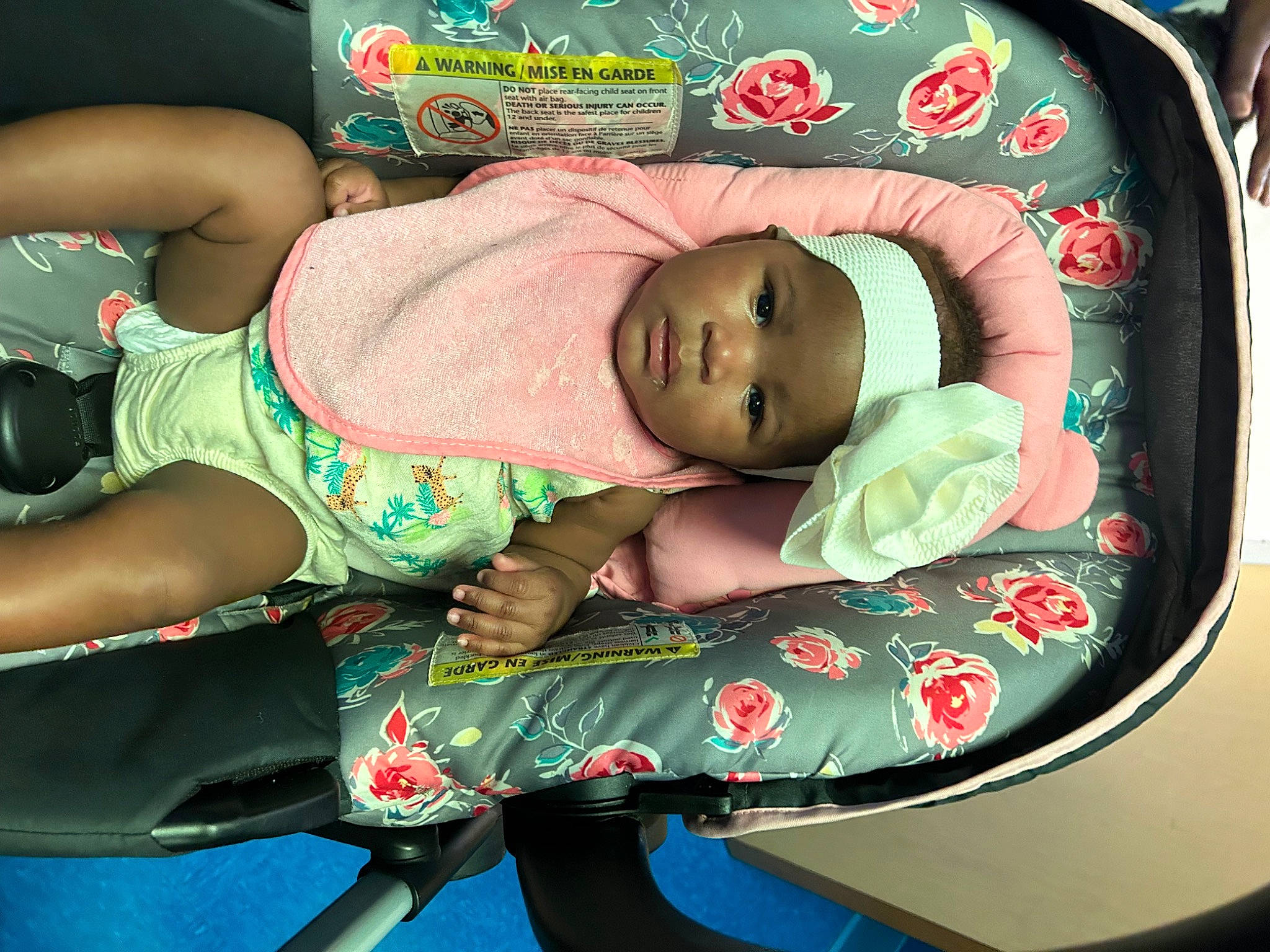 Elicia joined the competition — help win amazing prizes! abdomen, baby, baby_carriage, baby_products, baby_sleeping, baby_toddler_clothing, baby_toys, bedtime, car_seat, child, comfort, headwear, linens, motor_vehicle, pattern, person, pink, sleep, thigh, toddler