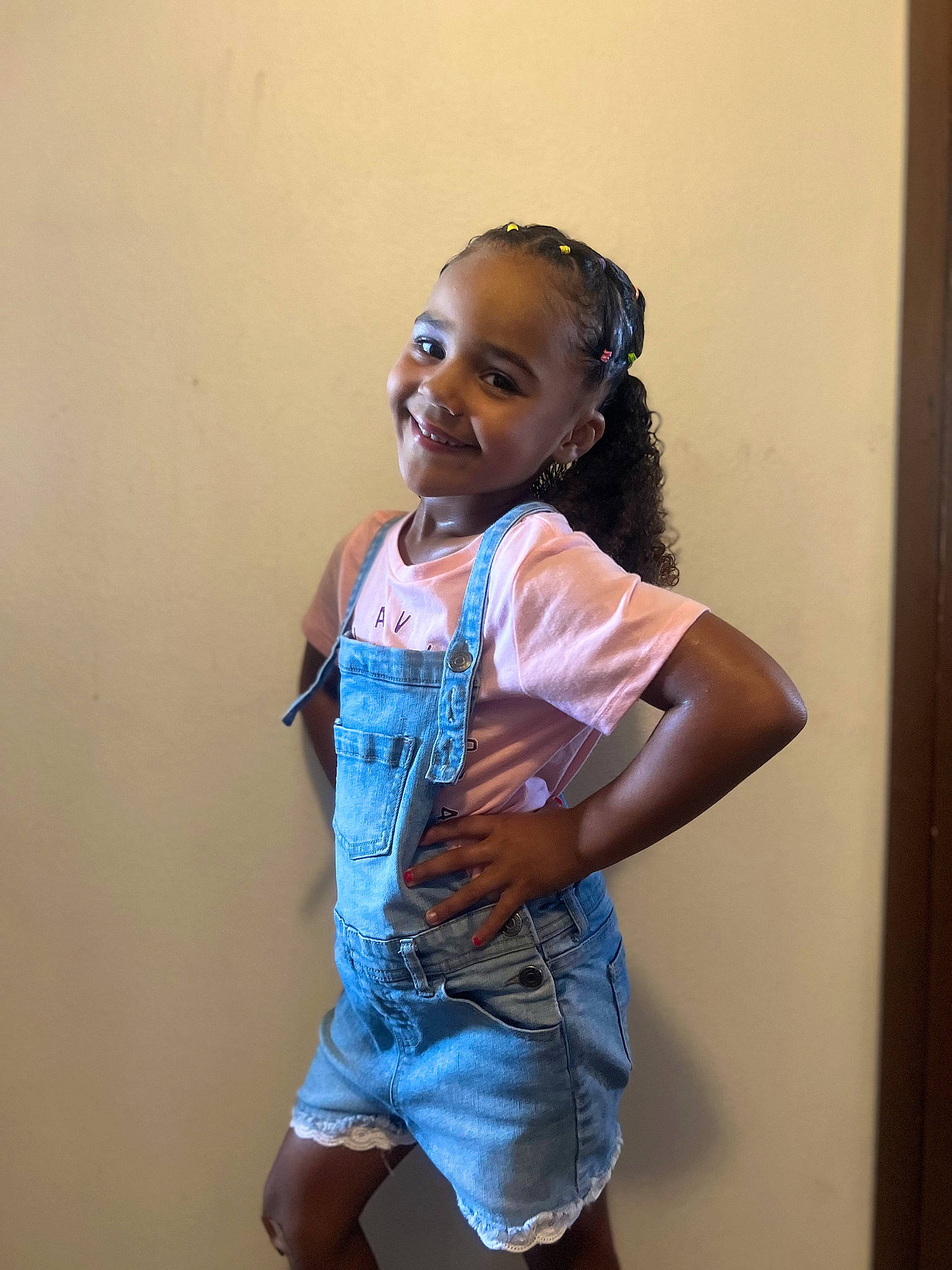 Akiyah is registered to the contest to win money with this photo: child, chin, day_dress, elbow, electric_blue, fashion_design, flash_photography, fun, happy, human_leg, jewellery, joy, person, shorts, sleeve, smile, standing, t_shirt, thigh, toddler