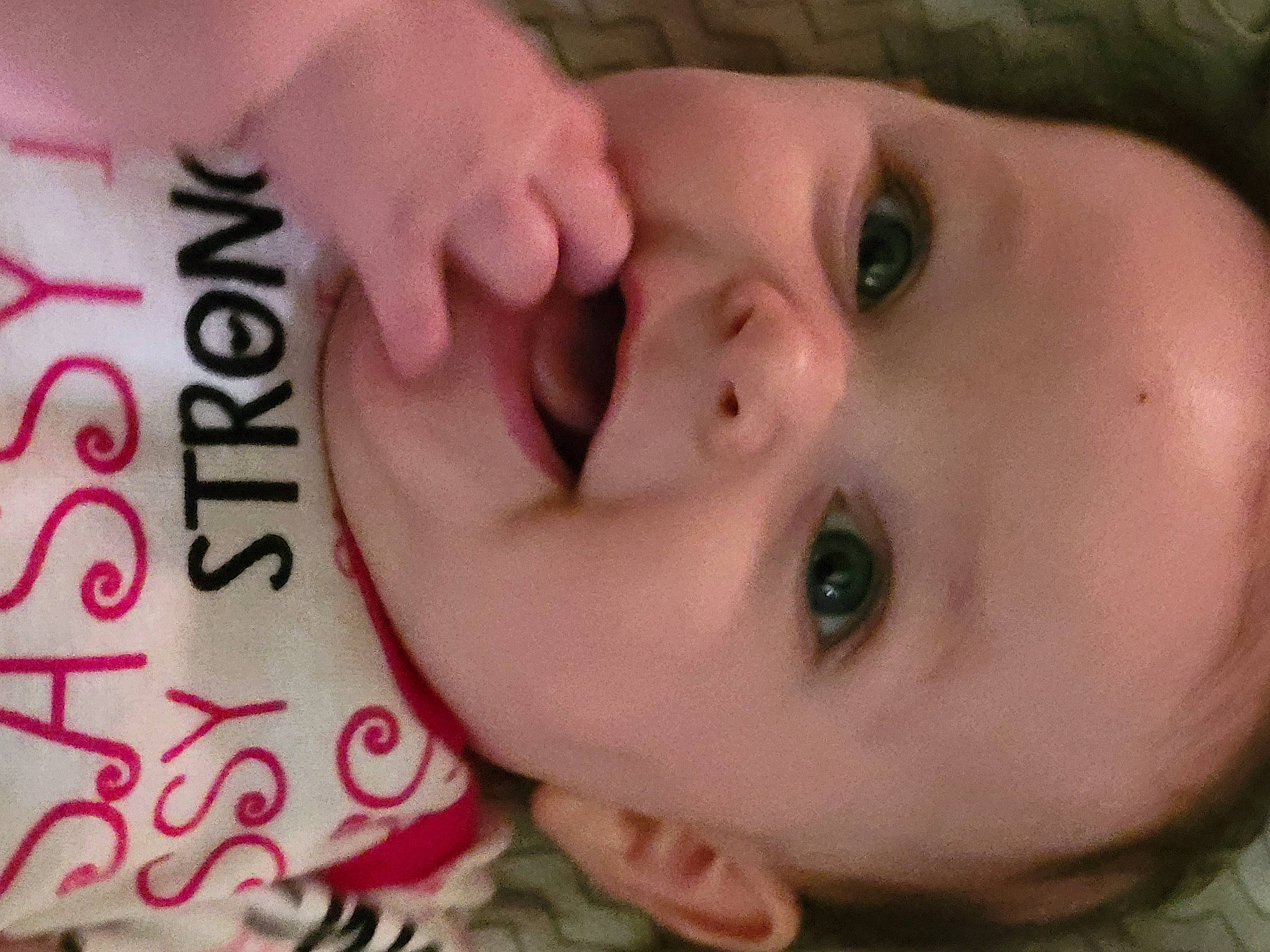 Vada is registered to the contest to win money with this photo: baby, cheek, child, chin, ear, eyebrow, eyelash, facial_expression, finger, forehead, happy, human, iris, lip, mammal, mouth, neck, nose, person, skin