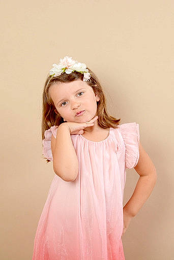 Iléana participe au concours pour gagner de l'argent avec cette photo : arm, baby_toddler_clothing, chin, day_dress, dress, embellishment, flash_photography, flower, gesture, happy, iris, jewellery, long_hair, one_piece_garment, person, pink, shoulder, skin, sleeve, toddler