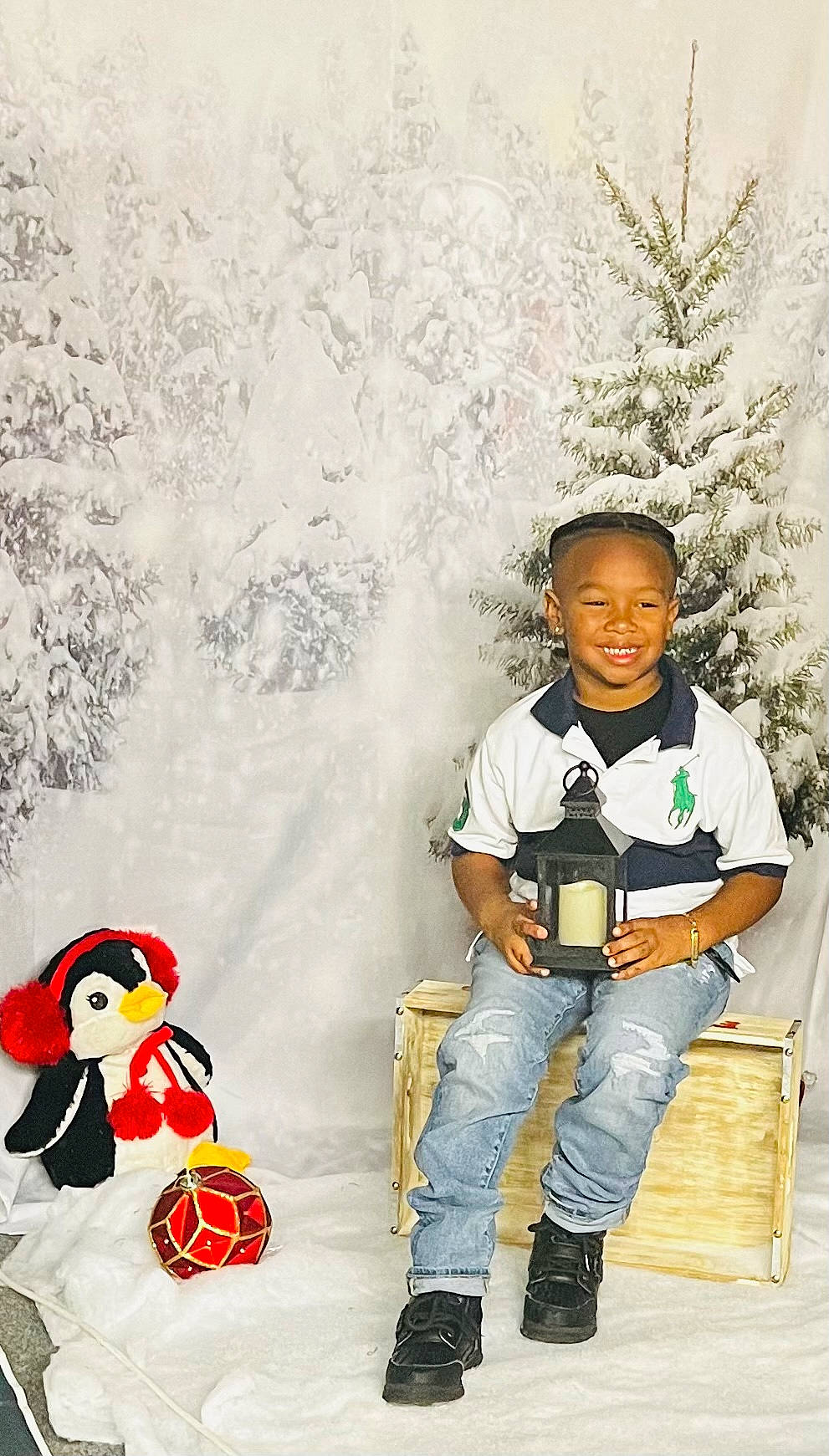 Kendrick joined the competition — help win amazing prizes! child, denim, facial_expression, freezing, fun, happy, headgear, jeans, joy, leisure, person, plant, recreation, sitting, stuffed_toy, t_shirt, toddler, toy, tree, vacation