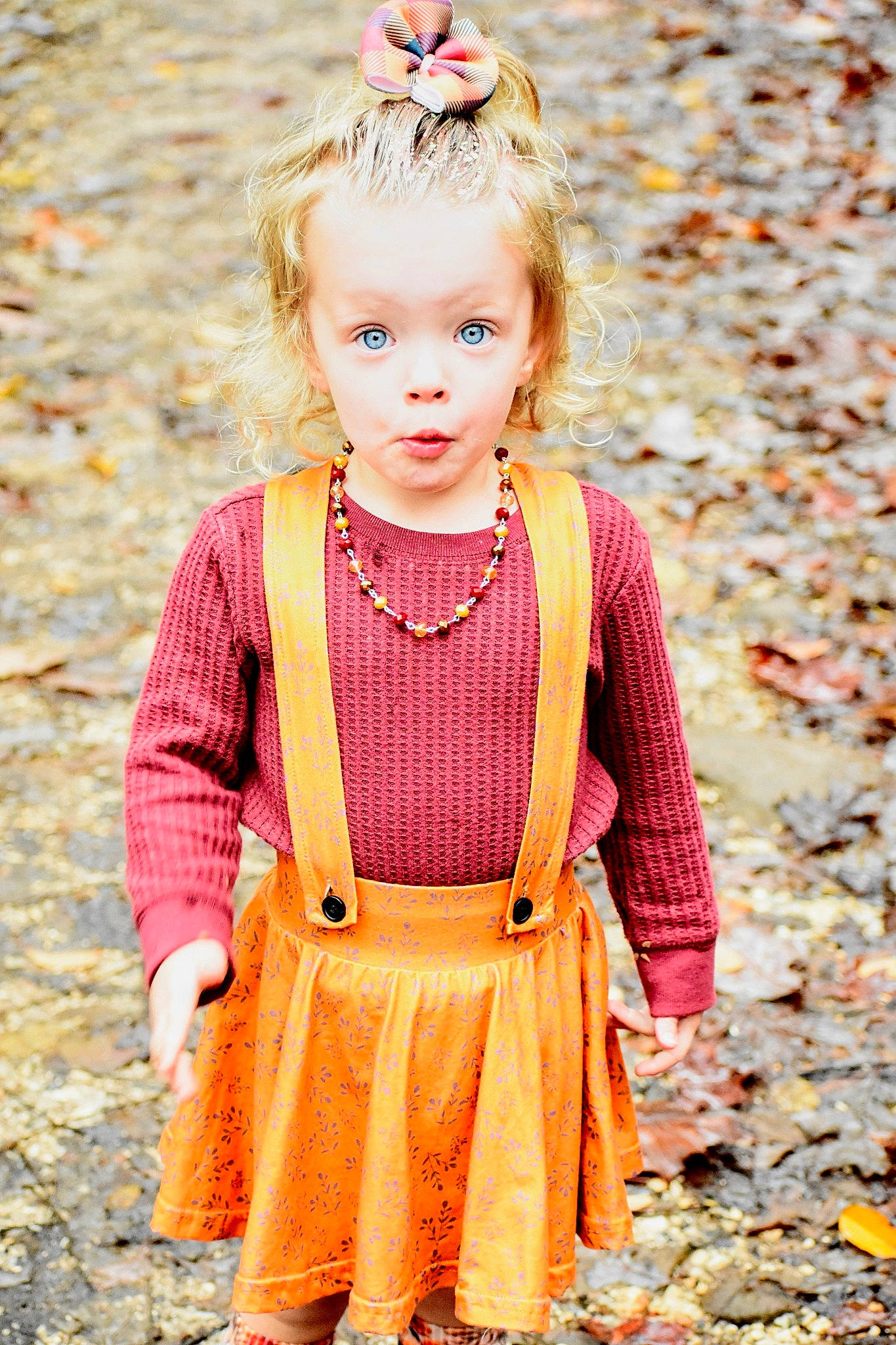 Aspen joined the competition — help win amazing prizes! baby_toddler_clothing, child, dress, eye, face, grass, hair, happy, head, leaf, magenta, orange, people_in_nature, person, pink, plant, red, skin, sleeve, surprise