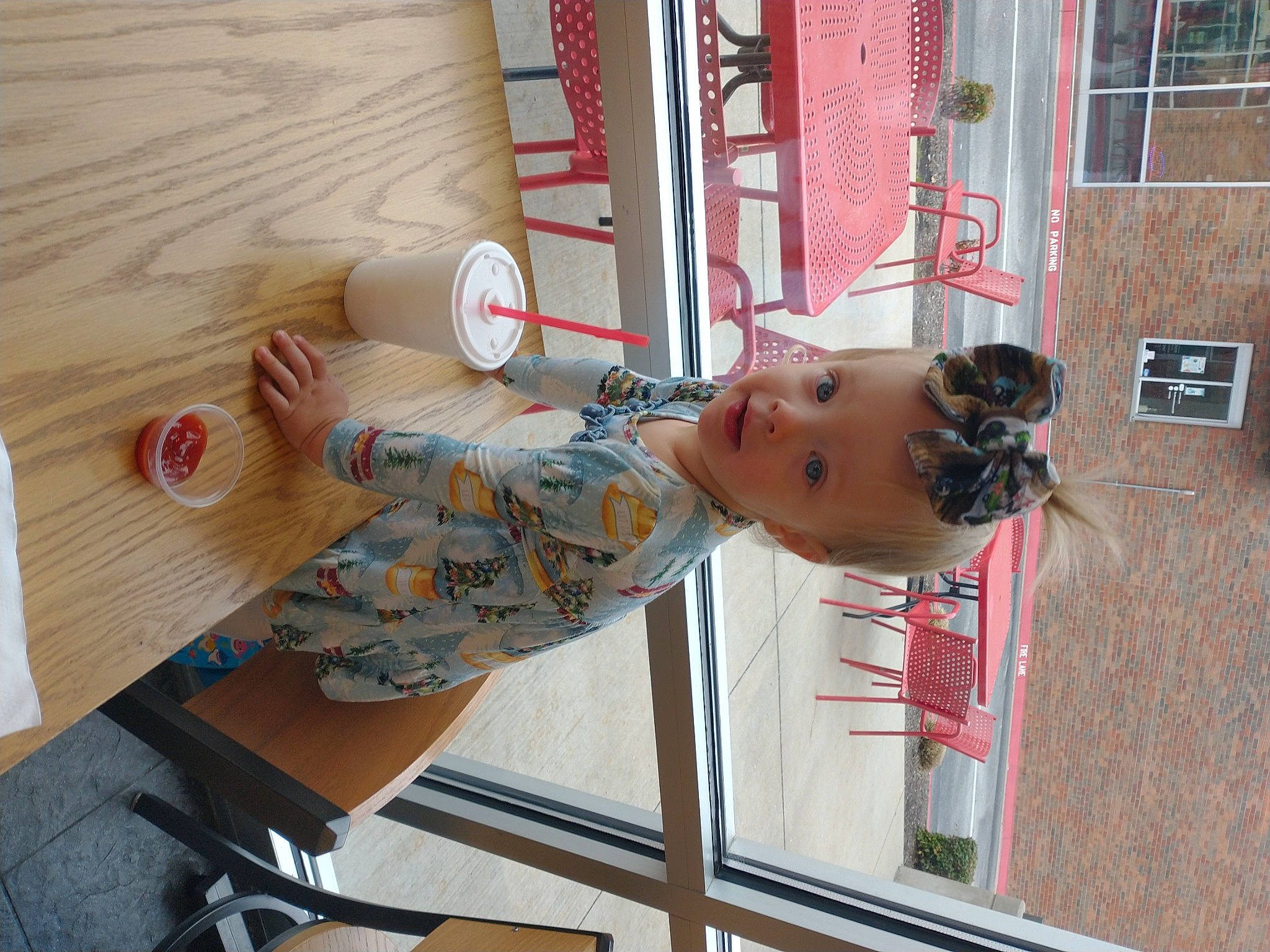 Aspen is registered to the contest to win money with this photo: art, building, carmine, elbow, eyewear, flooring, hardwood, person, plywood, room, toy, varnish, visual_arts, window, wood, wood_stain