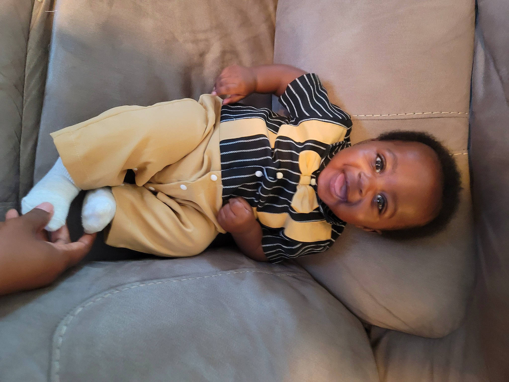 Maxwell joined the competition — help win amazing prizes! abdomen, baby, chair, chest, child, comfort, couch, elbow, finger, flash_photography, happy, hat, human_leg, knee, person, sitting, skin, smile, thigh, toddler