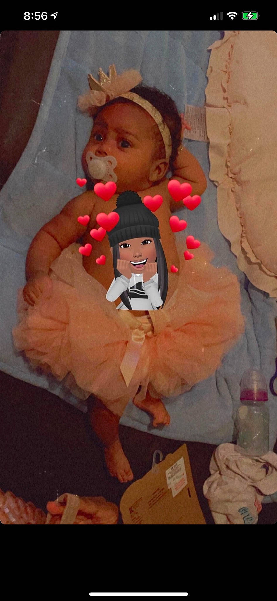 Ja Liyah is registered to the contest to win money with this photo: baby, baby_toddler_clothing, child, costume_hat, doll, event, finger, fun, gesture, happy, hat, mouth, peach, people, person, pink, room, textile, toddler, toy