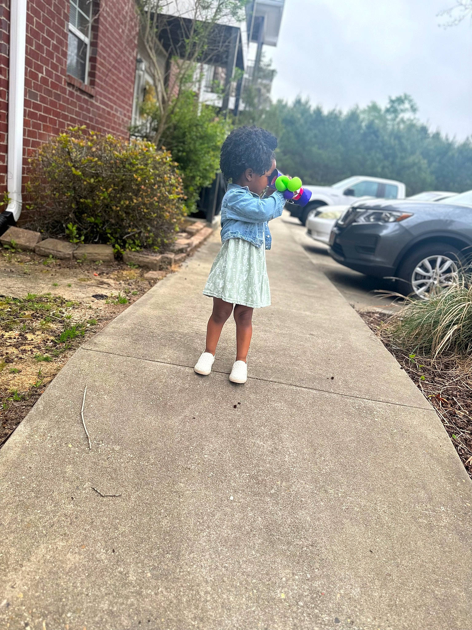 Shiloh joined the competition — help win amazing prizes! asphalt, automotive_tire, car, grass, landscape, leisure, motor_vehicle, person, plant, recreation, road, road_surface, shorts, sidewalk, sky, thoroughfare, tire, toddler, vehicle_door, wheel