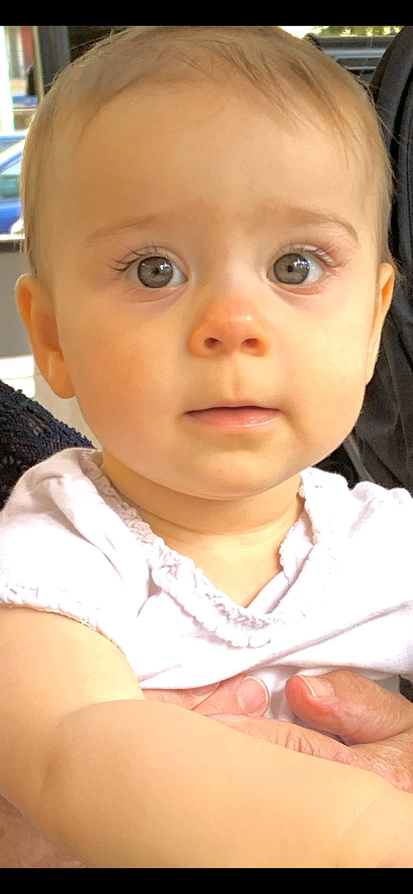 Julia a rejoint le concours — aidez-le/la à gagner de superbes lots ! baby, baby_toddler_clothing, blond, cheek, chin, ear, eyebrow, eyelash, finger, fun, happy, iris, lip, mouth, neck, nose, person, pink, skin, sleeve