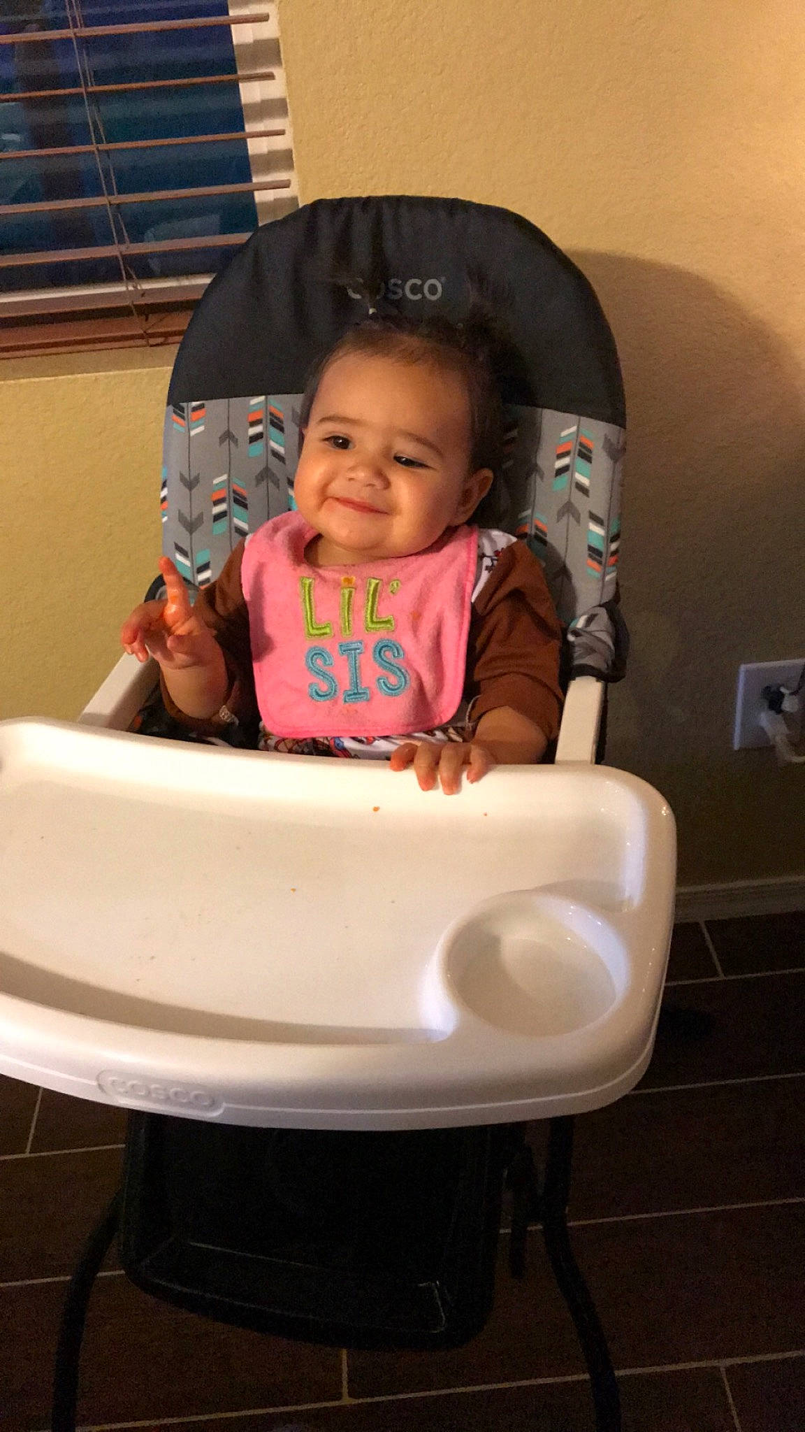 Alayah is registered to the contest to win money with this photo: arm, child, day, fun, girl, infant, joy, person, product, sitting, skin, toddler