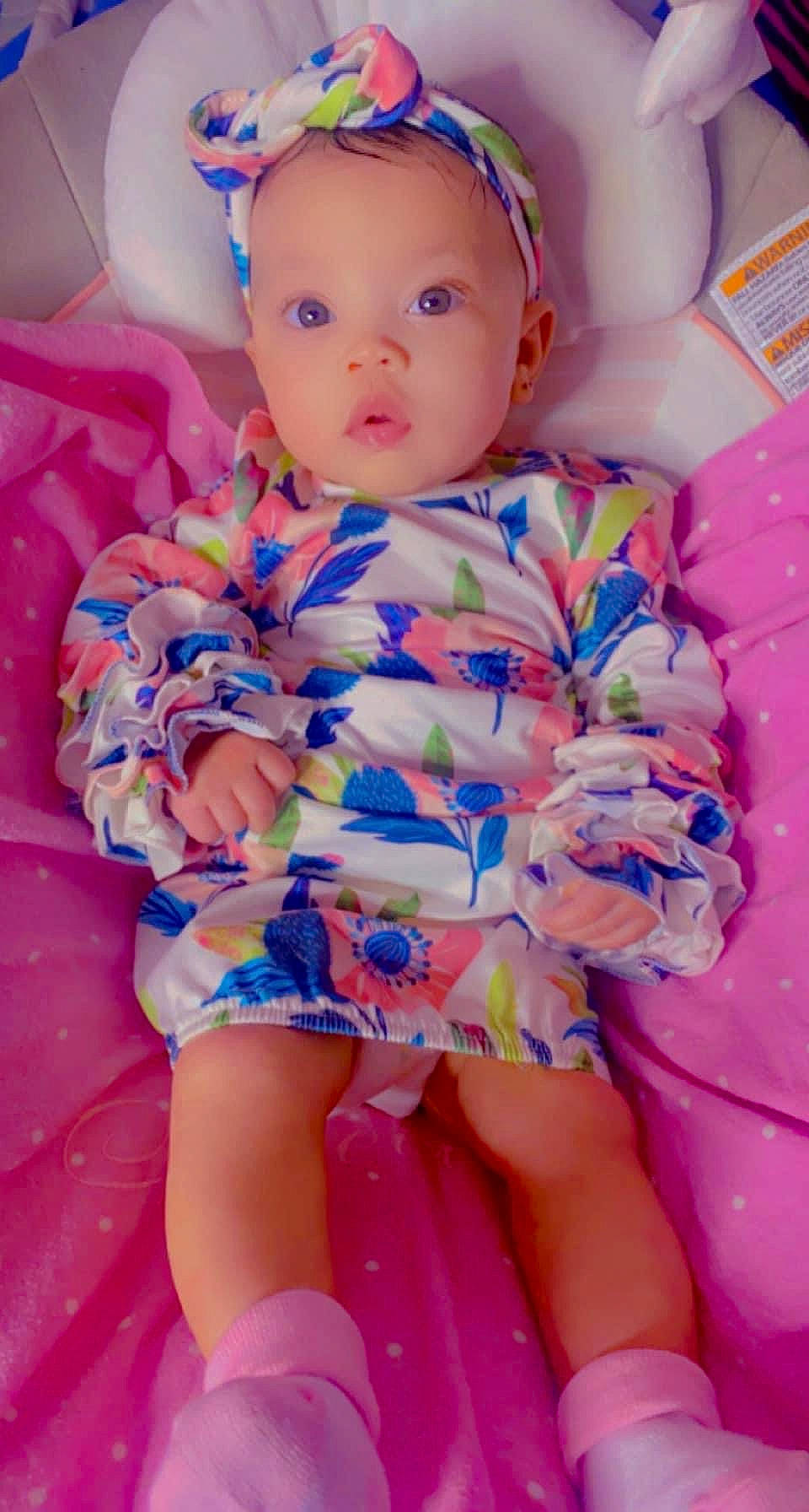 Kaisley joined the competition — help win amazing prizes! arm, baby_toddler_clothing, cheek, child, electric_blue, face, fun, happy, human_leg, iris, lip, magenta, pattern, person, pink, purple, skin, sleeve, thigh, toddler