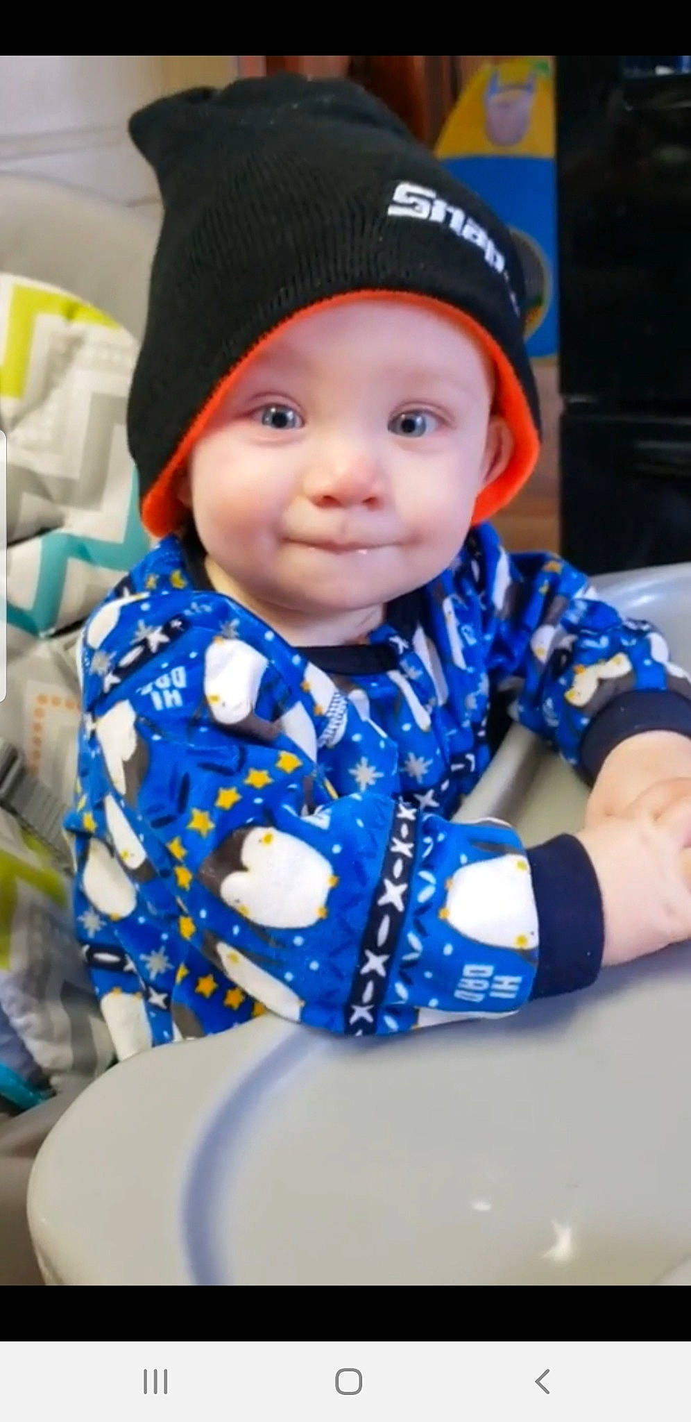Dax joined the competition — help win amazing prizes! baby, baby_products, baby_toddler_clothing, beanie, bonnet, cap, cheek, child, cool, headgear, headwear, knit_cap, nose, person, sleeve, toddler, wool, woolen