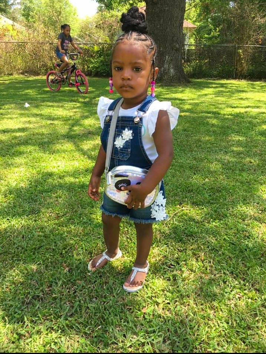 A'Niyah is registered to the contest to win money with this photo: baby, baby_toddler_clothing, child, fun, grass, grass_family, grassland, happy, lawn, leisure, meadow, people_in_nature, person, plant, recreation, shorts, summer, t_shirt, toddler, tree