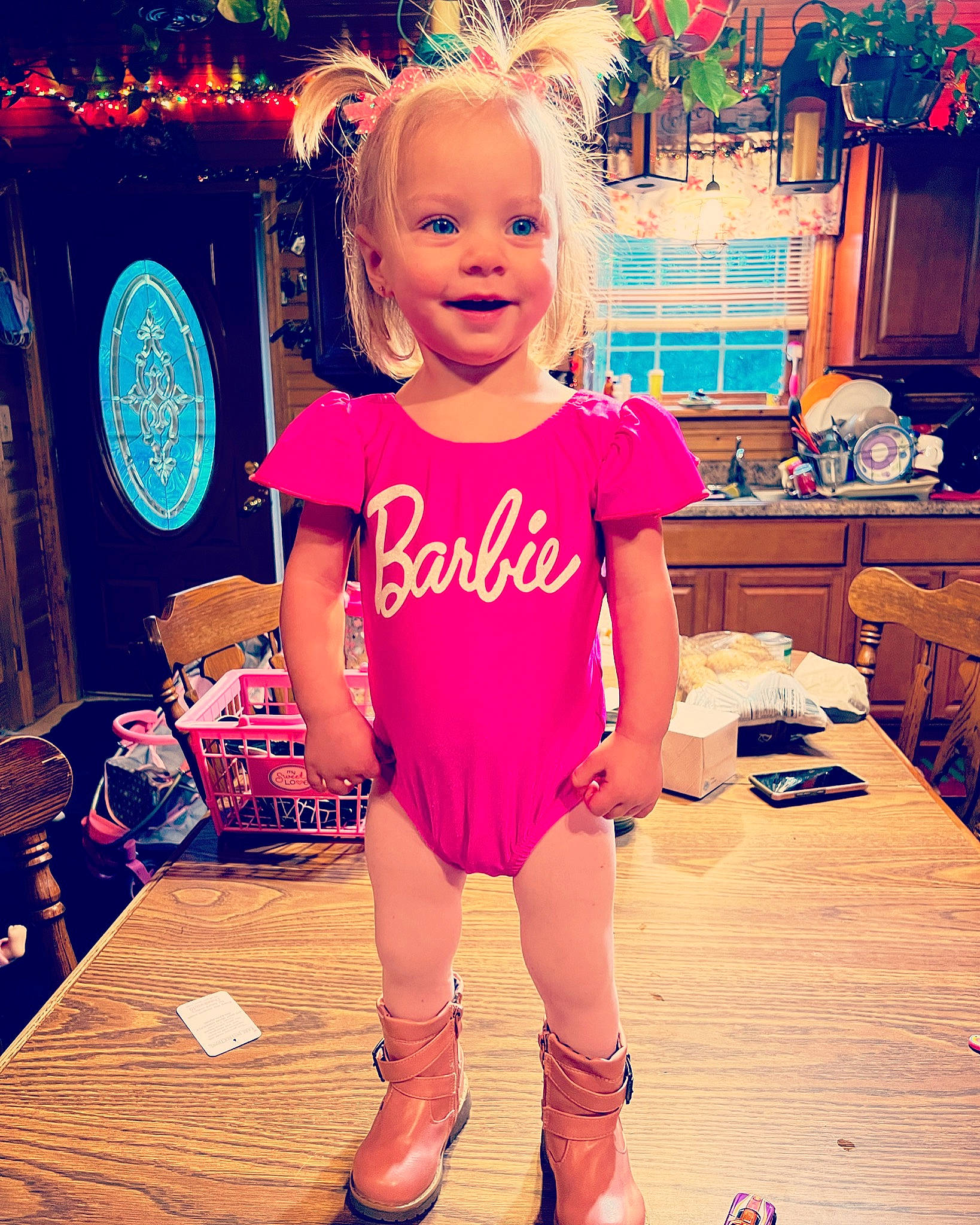 Annabella is registered to the contest to win money with this photo: baby_toddler_clothing, blond, chair, cool, electric_blue, event, facial_expression, flooring, fun, happy, magenta, person, pink, purple, sleeve, smile, sportswear, t_shirt, thigh, toddler