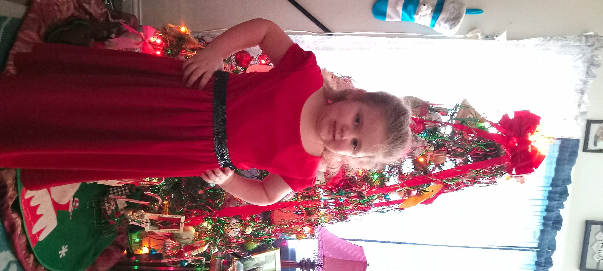 Jaylah joined the competition — help win amazing prizes! child, christmas, christmas_decoration, christmas_eve, christmas_ornament, christmas_tree, event, festival, fun, happy, holiday, magenta, ornament, person, pink, plant, red, toddler, tradition, tree