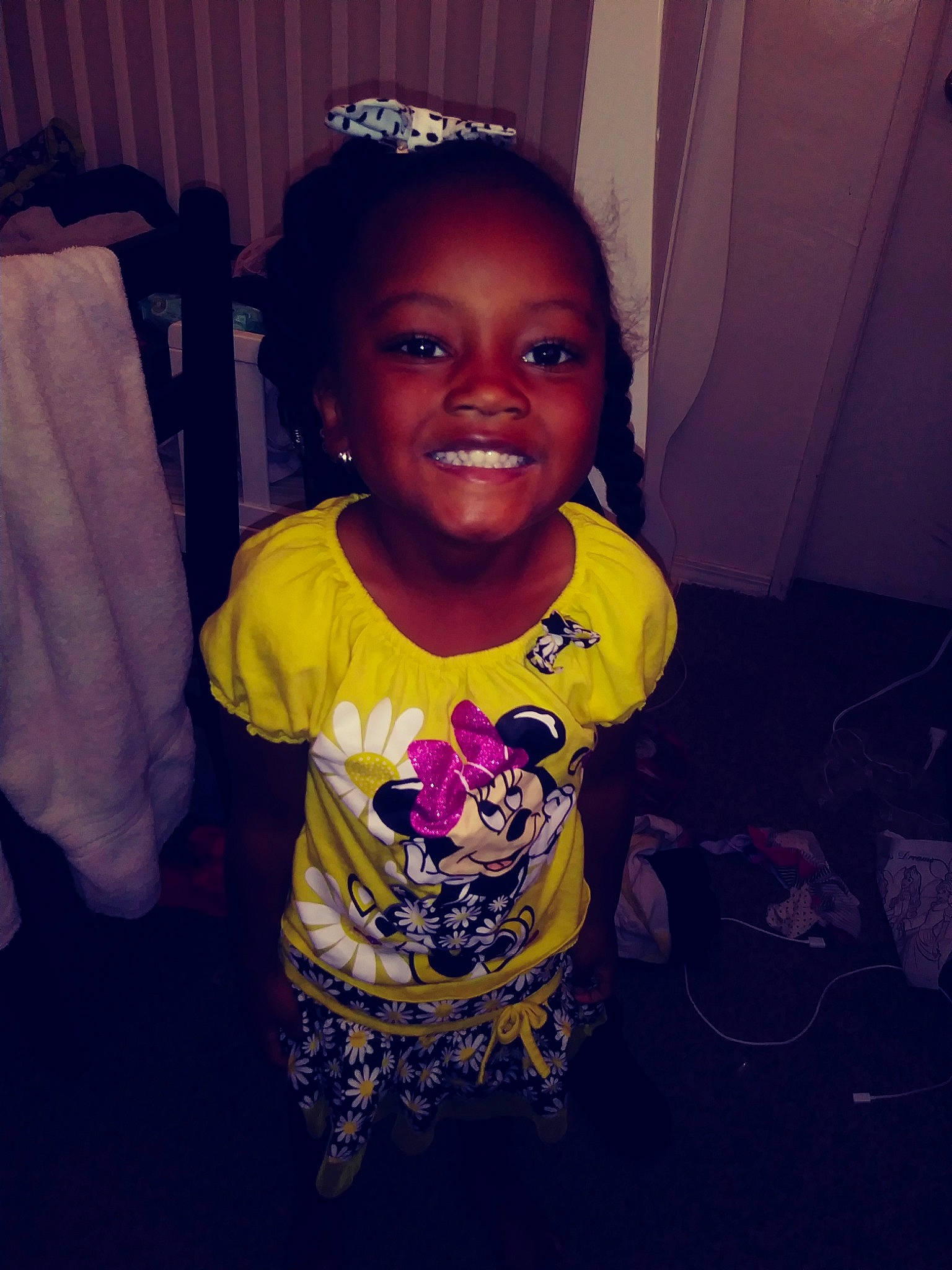 Annie is registered to the contest to win money with this photo: adaptation, black_hair, cheek, child, cool, ear, eye, face, facial_expression, forehead, fun, happy, head, joy, night, people, person, skin, smile, t_shirt