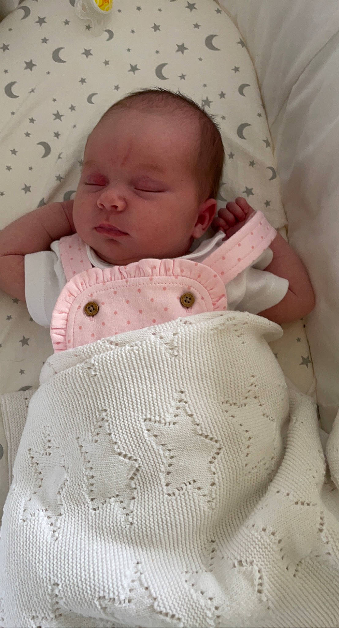 Daisy-may is registered to the contest to win money with this photo: baby, baby_products, baby_sleeping, baby_toddler_clothing, beauty, cheek, child, comfort, human_body, linens, lip, mouth, neck, nose, pattern, person, pink, skin, sleeve, textile