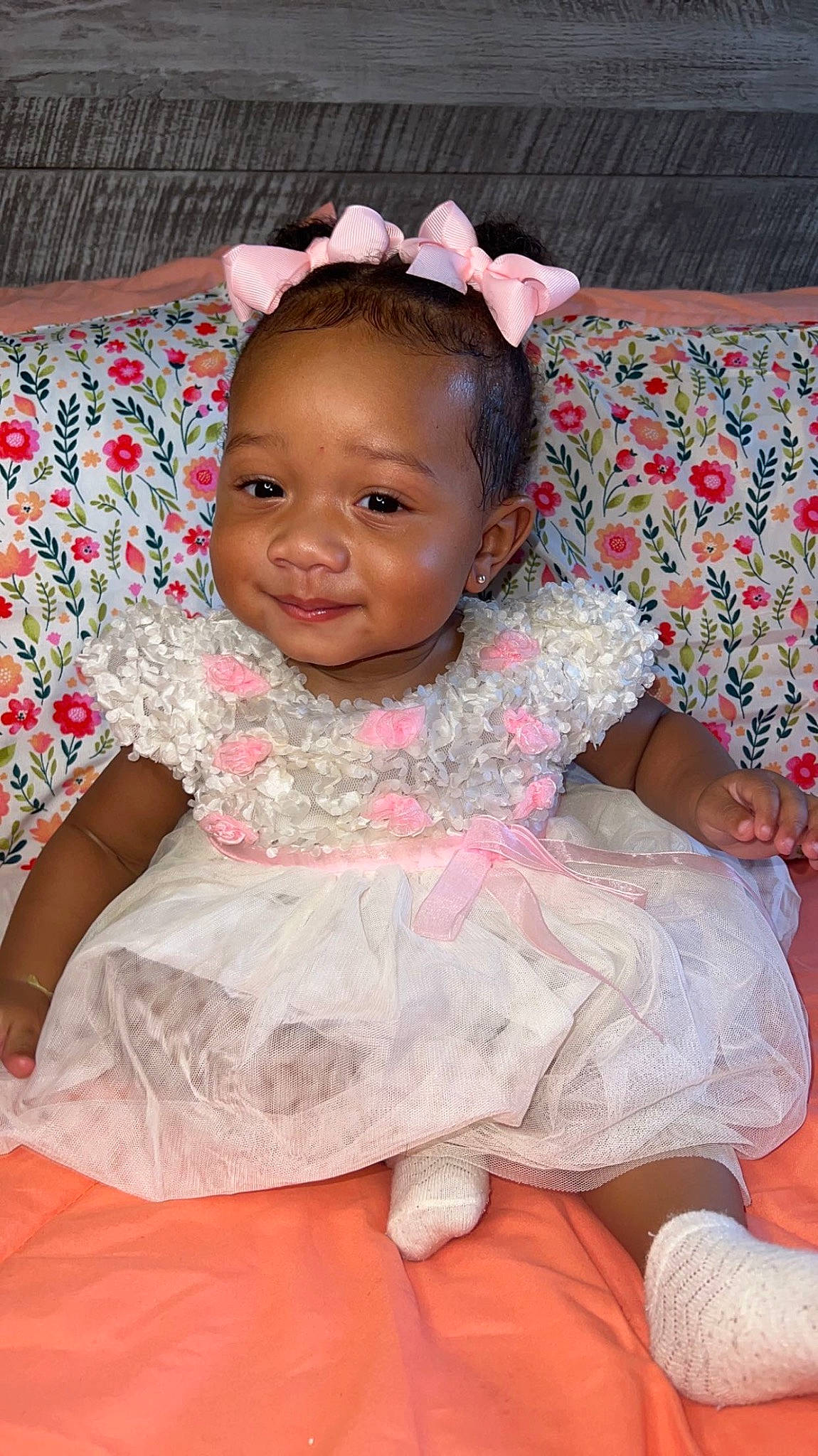 Maleah joined the competition — help win amazing prizes! baby_toddler_clothing, cheek, child, comfort, dress, embellishment, eye, eyelash, fun, hair, happy, head, iris, joy, lip, magenta, person, pink, skin, smile