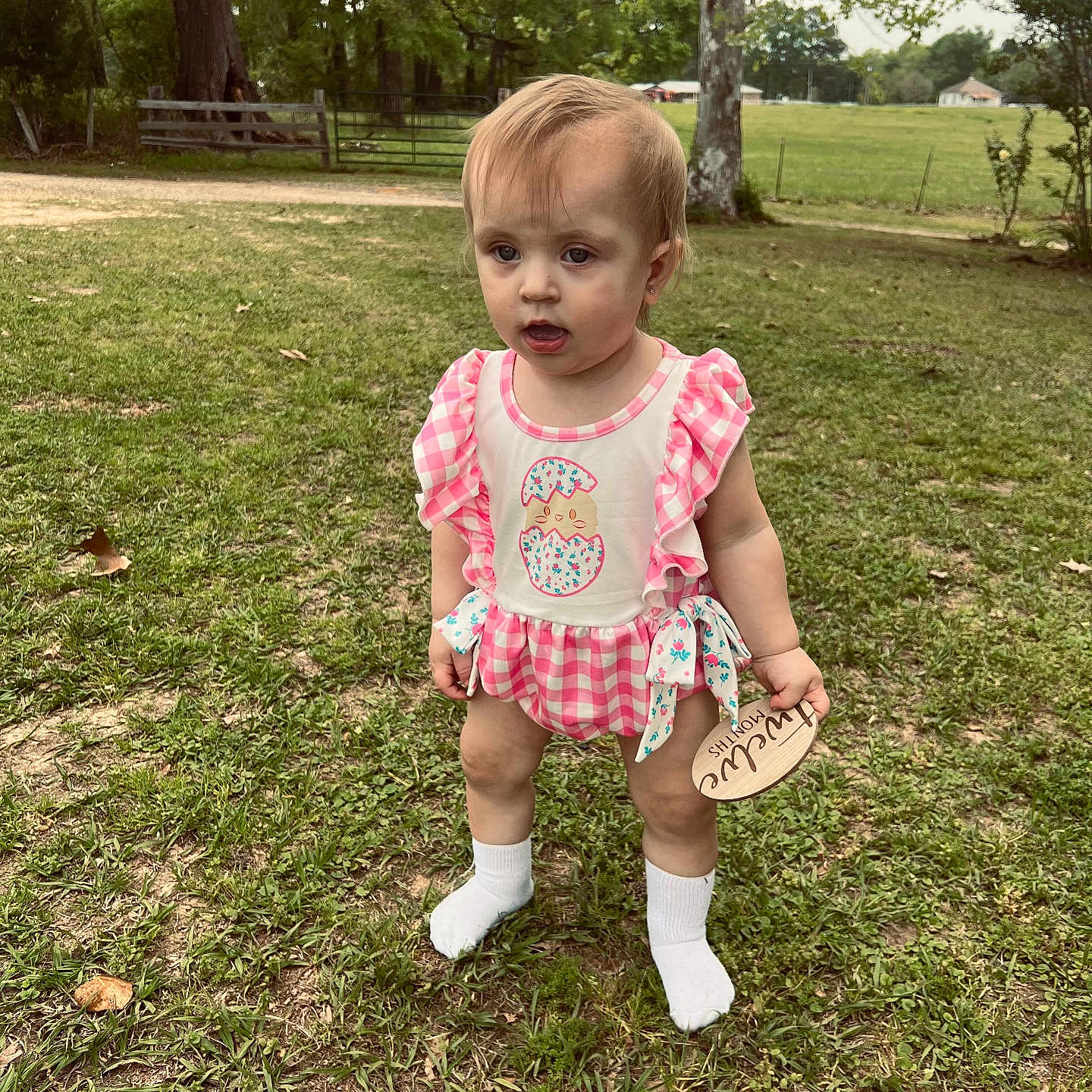 Oaklee joined the competition — help win amazing prizes! backyard, clothing, dress, face, grass, head, hosiery, lawn, nature, outdoors, park, person, photography, plant, portrait, shorts, sock, tree, vegetation, yard