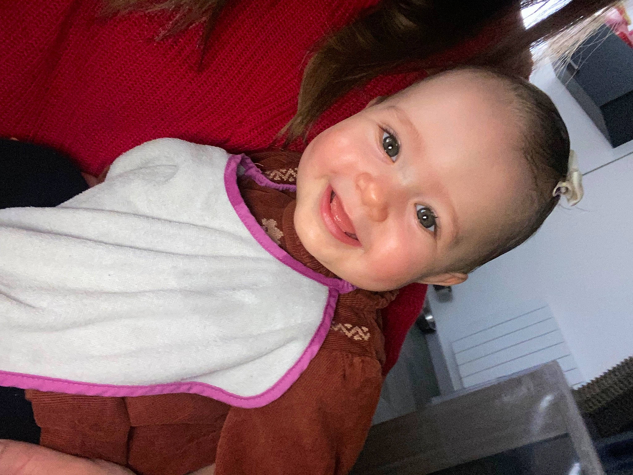 Louise a rejoint le concours — aidez-le/la à gagner de superbes lots ! baby, baby_toddler_clothing, cheek, child, chin, eyebrow, flash_photography, fun, happy, iris, joy, laugh, lip, magenta, mouth, nose, person, pink, skin, sleeve