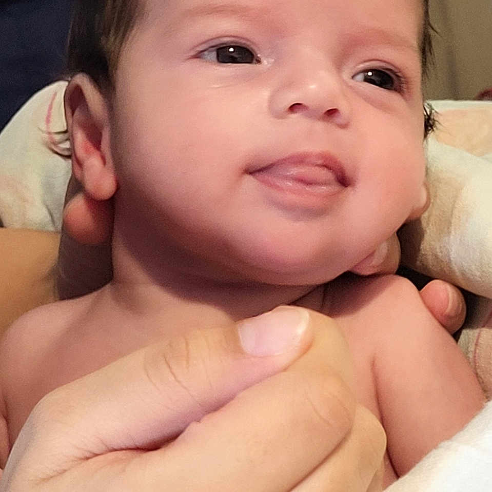 Azalea is registered to the contest to win money with this photo: accessories, architecture, baby, bed, bodypart, building, earring, face, finger, furniture, hand, happy, head, hospital, jewelry, newborn, person, photography, portrait, smile