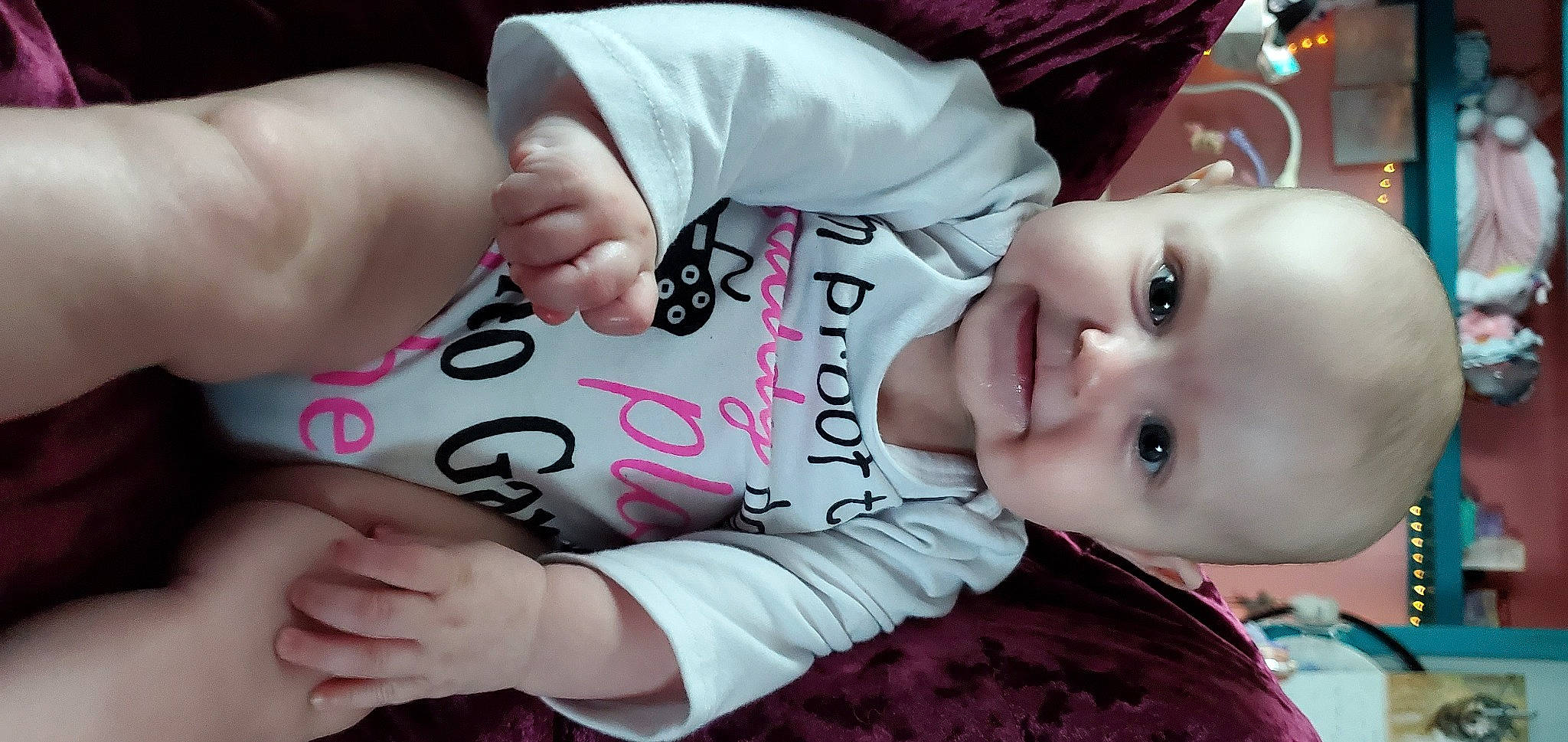 Saphira joined the competition — help win amazing prizes! baby_toddler_clothing, cheek, comfort, eyelash, facial_expression, finger, gesture, hand, happy, lip, mammal, mouth, neck, nose, person, pink, product, skin, sleeve, toddler