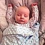 Jenson-James joined the competition — help win amazing prizes! baby, sleeping, blanket, blue_blanket, infant, patterned_cushion, soft_texture, peaceful, arms_up, bed, rest, cute, cozy, face, closed_eyes, child, indoors, comfort, portrait, newborn