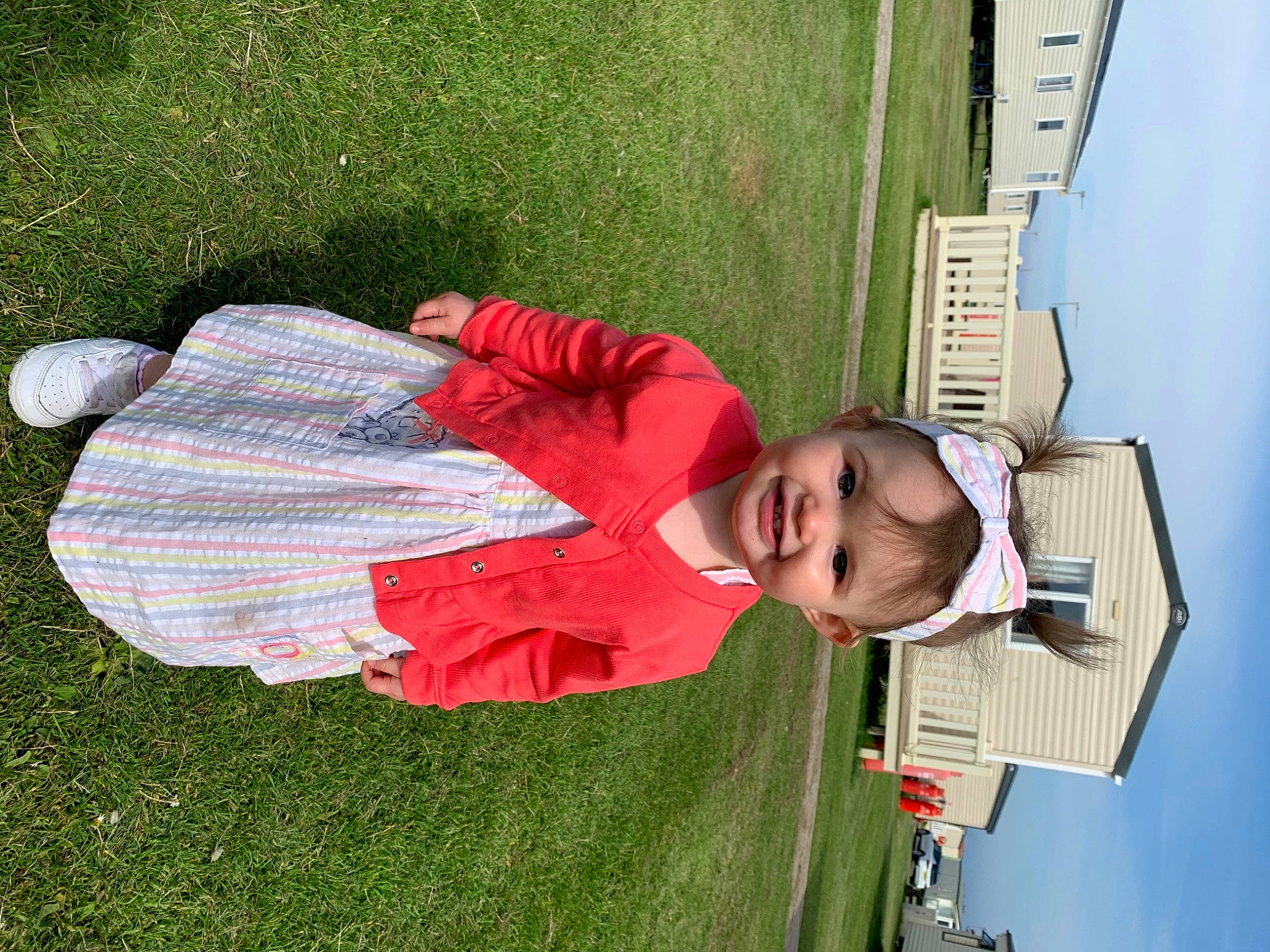 Maya joined the competition — help win amazing prizes! baby_toddler_clothing, child, fun, grass, happy, joy, leisure, people_in_nature, person, plant, sky, smile, t_shirt, toddler, travel