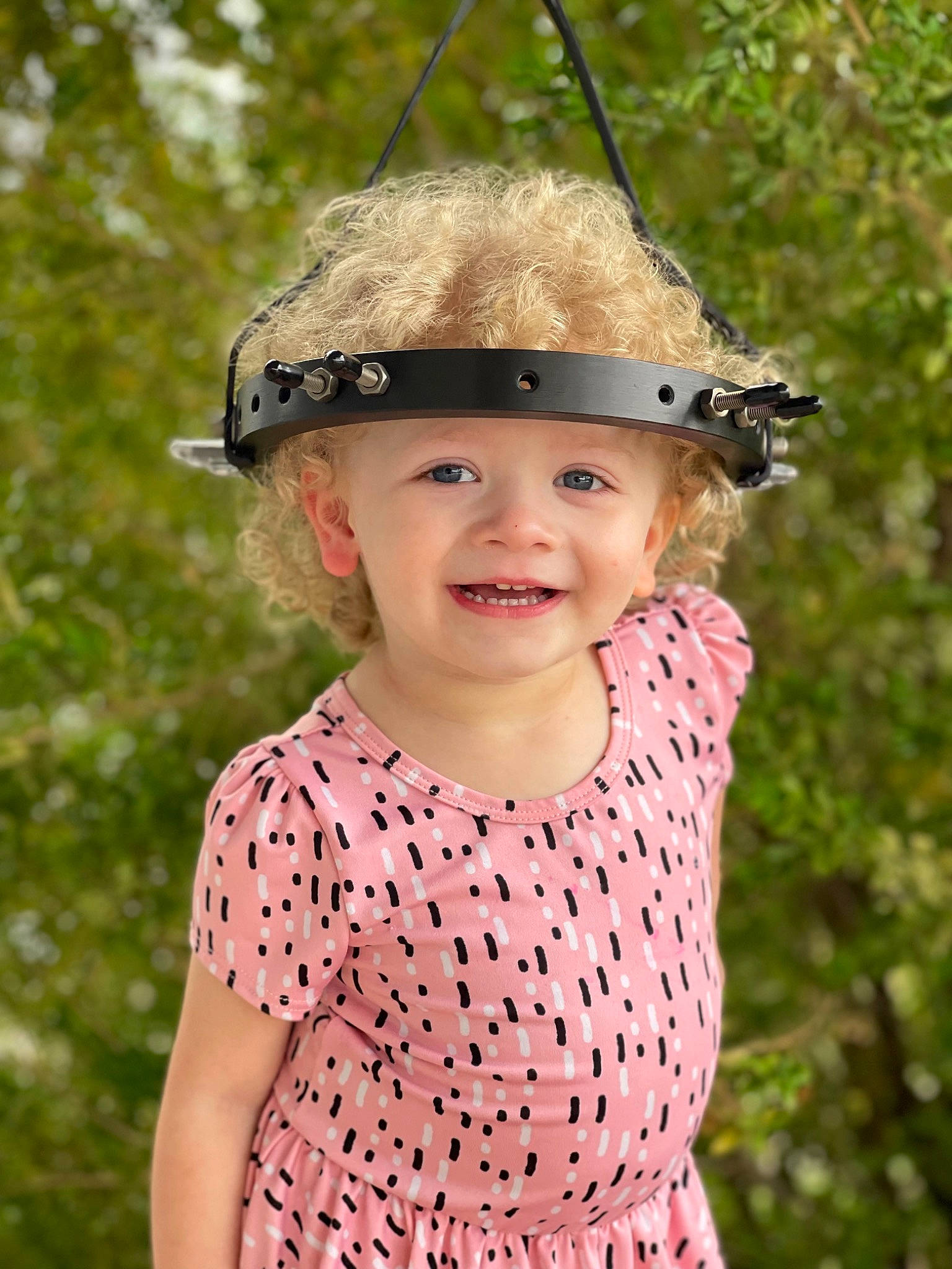 Mackenna joined the competition — help win amazing prizes! baby_toddler_clothing, beauty, cap, clothing, day_dress, embellishment, face, grass, hair_accessory, happy, head, headwear, joy, neck, outerwear, pattern, people_in_nature, person, pink, sleeve