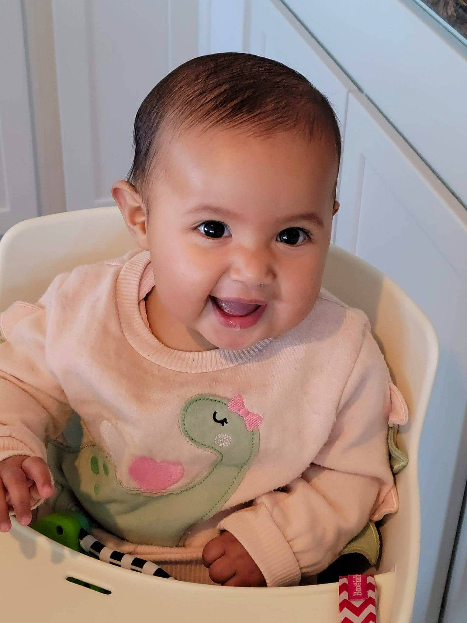 Alexandria joined the competition — help win amazing prizes! arm, baby_toddler_clothing, cheek, chin, eye, eyebrow, face, facial_expression, hand, happy, iris, lip, mammal, mouth, neck, nose, person, product, skin, sleeve