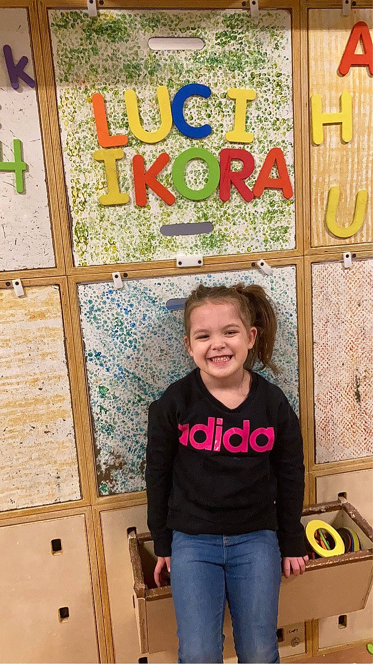 Luciana joined the competition — help win amazing prizes! art, child, community, fun, happy, joy, leisure, pattern, people, person, recreation, room, smile, standing, t_shirt, textile, travel, tree, visual_arts, wood