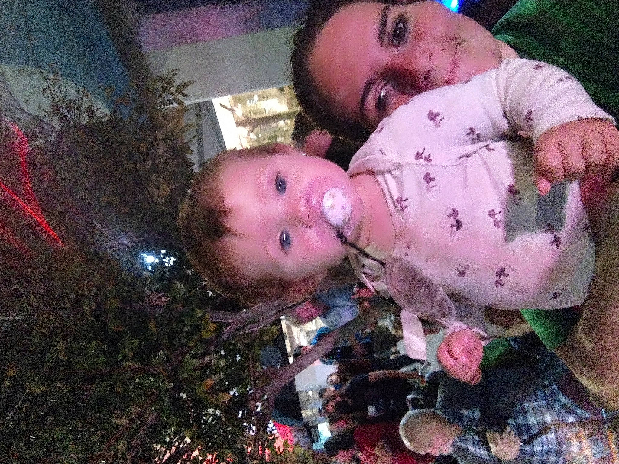 Rosalee joined the competition — help win amazing prizes! baby, cheek, child, event, fir, fun, grass, happy, joy, mouth, nose, pattern, people_in_nature, person, pink, plant, toddler, tree