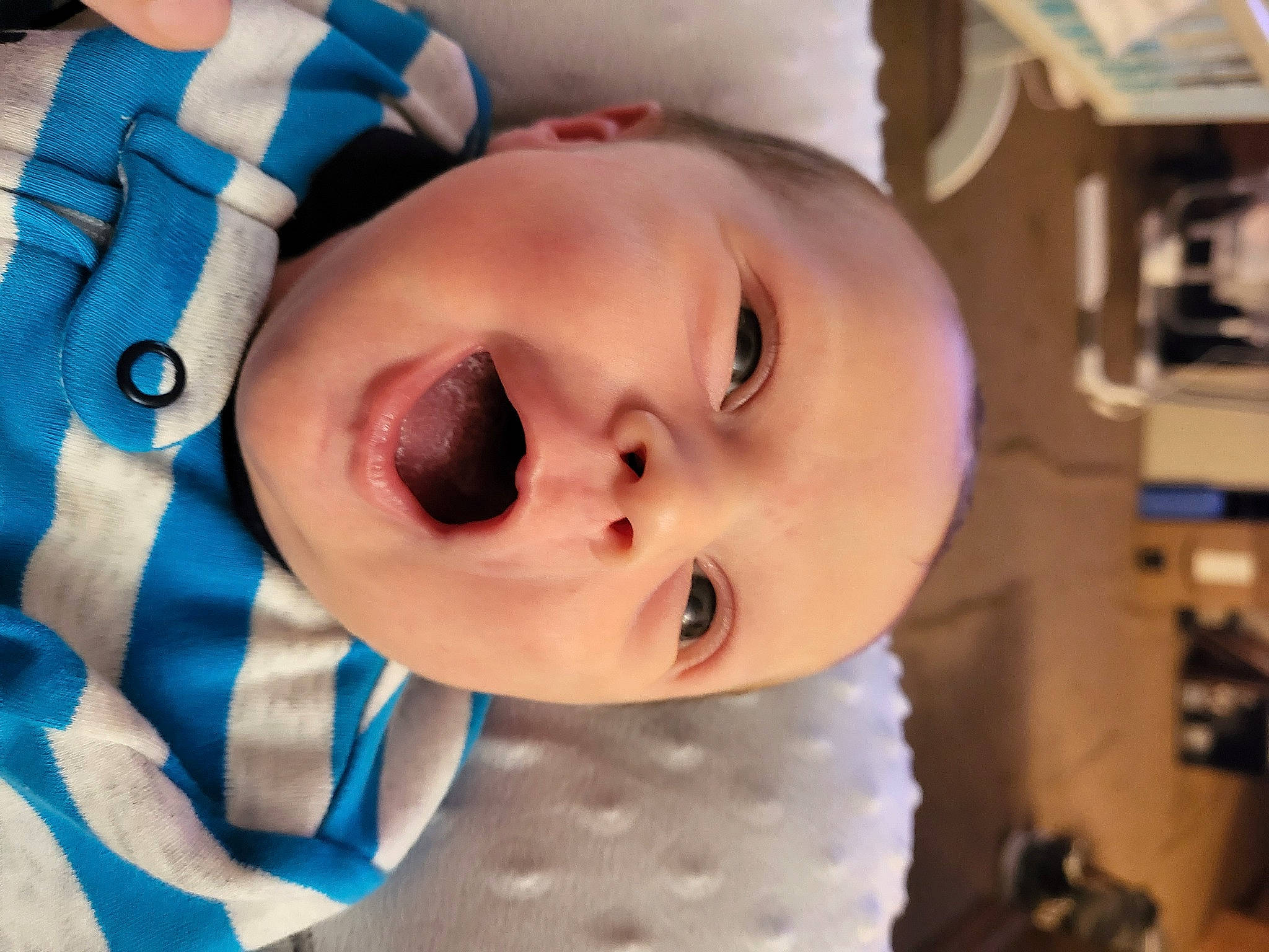 Jayson is registered to the contest to win money with this photo: baby, baby_toddler_clothing, cheek, child, close_up, comfort, eye, eyebrow, eyelash, fun, happy, headwear, iris, lip, mouth, neck, nose, person, portrait_photography, skin