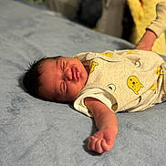 Ethan joined the competition — help win amazing prizes! newborn, baby, infant, sleeping, blanket, bed, clothing, cute, bear_prints, stretching, arm, soft, indoors, cozy, child, person, young, resting, peaceful, portrait