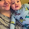 Kouda joined the competition — help win amazing prizes! adult, baby, child, smile, pajamas, monster_print, face, portrait, happy, indoor, family, closeup, cute, skin, head, person, casual_clothing, love, toddler, bonding