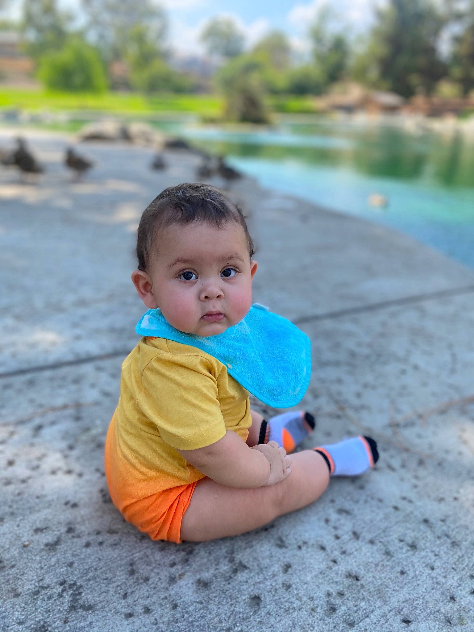 Adan joined the competition — help win amazing prizes! baby, baby_toddler_clothing, child, flooring, fun, grass, hair, happy, leaf, leisure, morning, people_in_nature, person, plant, skin, sky, summer, toddler, tree, water