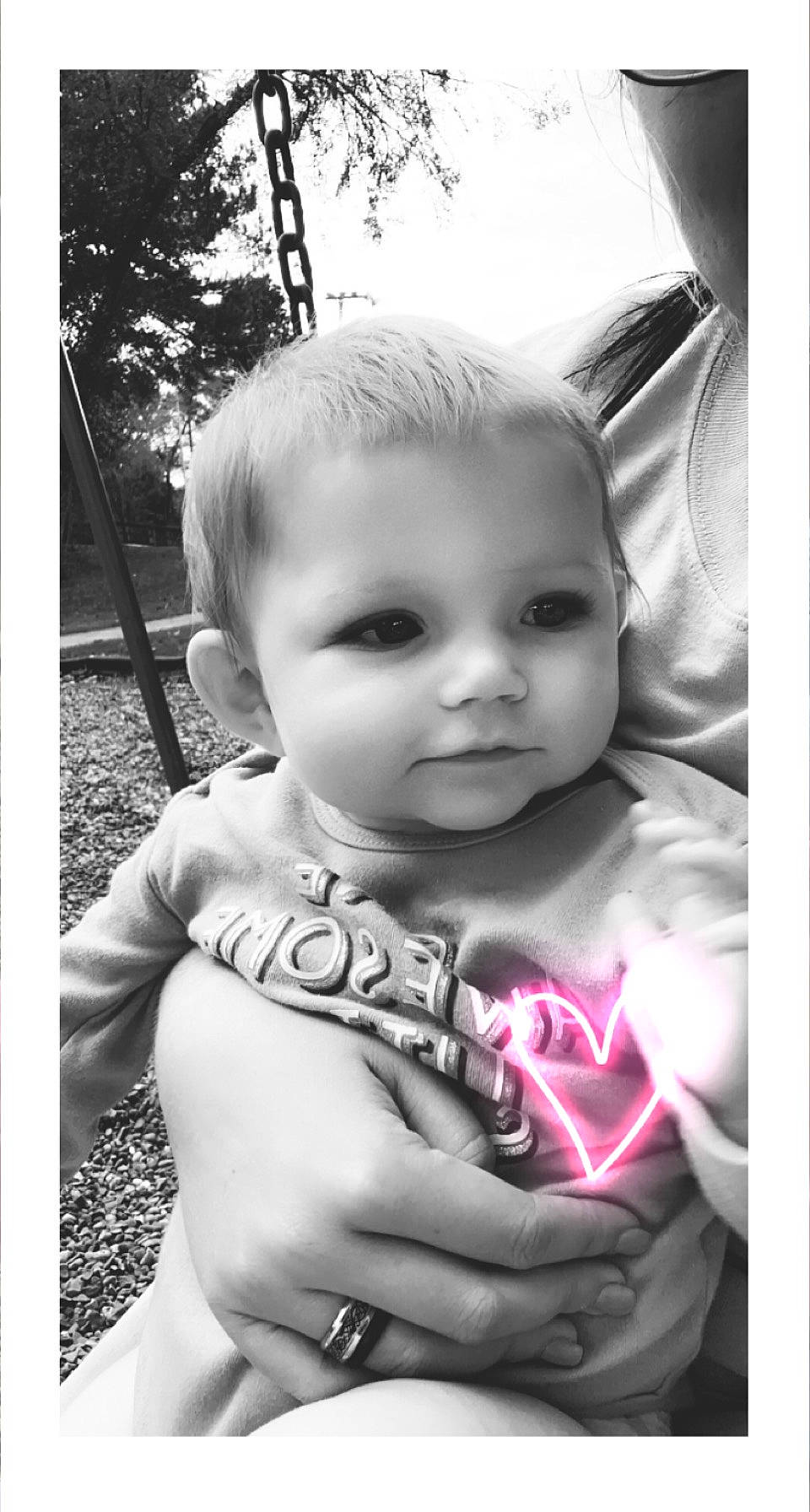 Haley joined the competition — help win amazing prizes! baby, black, black_and_white, eye, facial_expression, flash_photography, gesture, hairstyle, hand, happy, iris, lip, mammal, organ, person, photograph, skin, smile, style, vertebrate