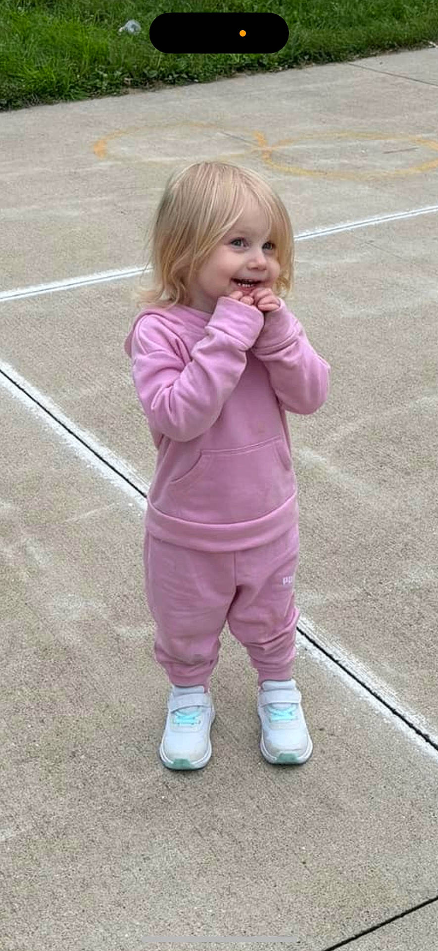 Blakely joined the competition — help win amazing prizes! bodypart, child, clothing, coat, face, female, finger, footwear, girl, grass, hand, head, jacket, pants, person, photography, plant, portrait, shoe, walking