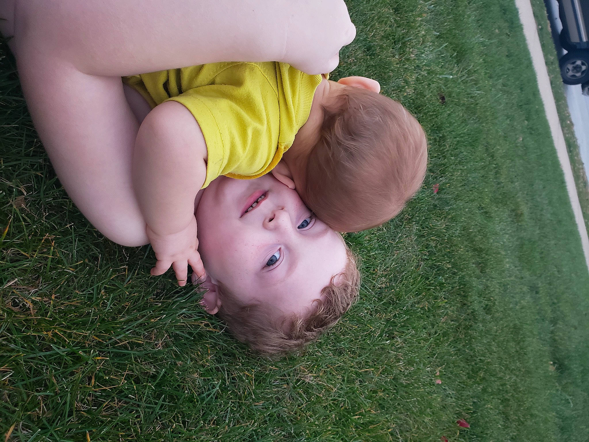 Jack joined the competition — help win amazing prizes! abdomen, baby, baby_toddler_clothing, cheek, child, ear, foot, grass, human, lawn, person, skin, stomach, toddler, yard