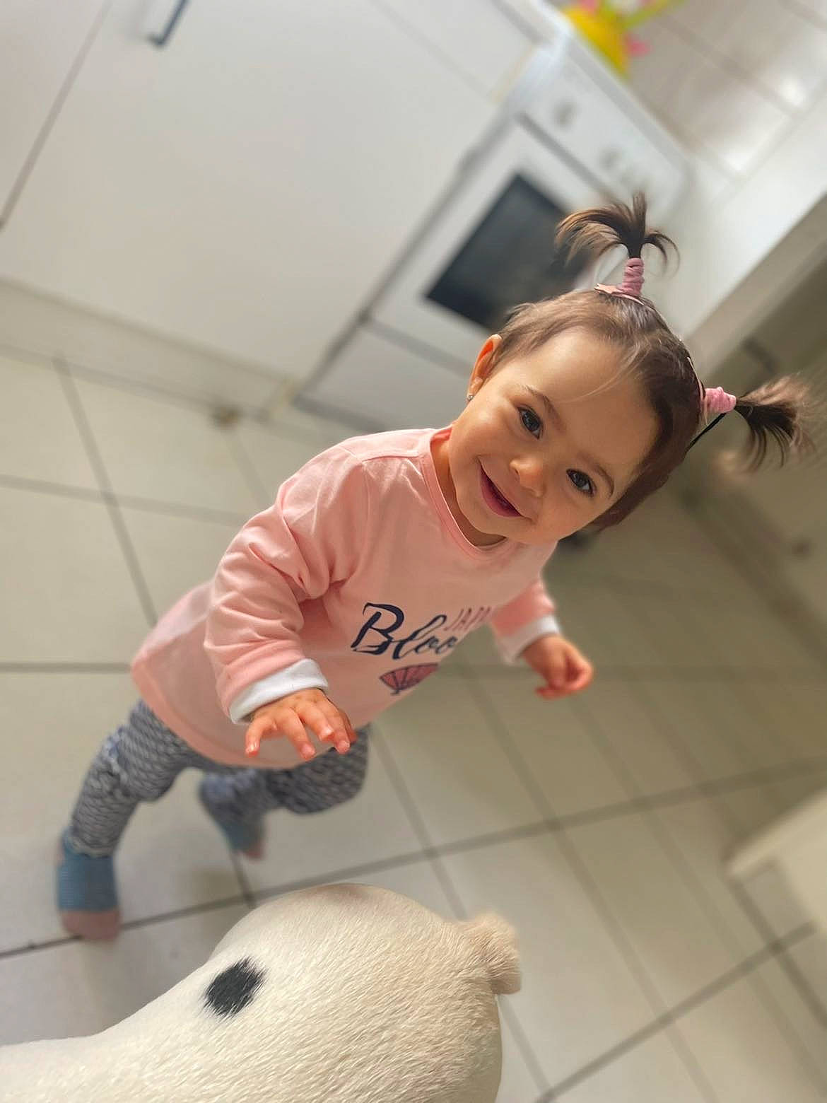 Giuliana participe au concours pour gagner de l'argent avec cette photo : baby, baby_toddler_clothing, baby_toys, child, crawling, floor, flooring, fun, fur, happy, hardwood, joy, person, play, room, skin, sleeve, smile, stuffed_toy, t_shirt