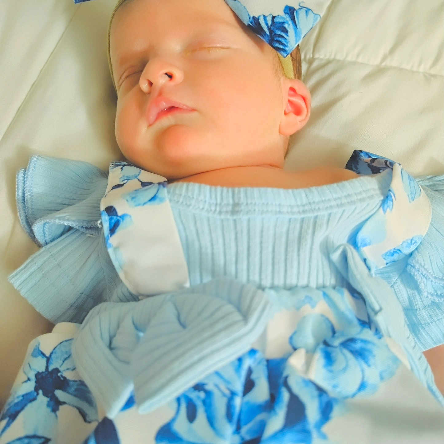 Hazel Grace is registered to the contest to win money with this photo: architecture, baby, bed, blanket, bonnet, building, clothing, crib, cushion, face, furniture, hat, head, homedecor, hospital, newborn, person, photography, portrait, sleeping