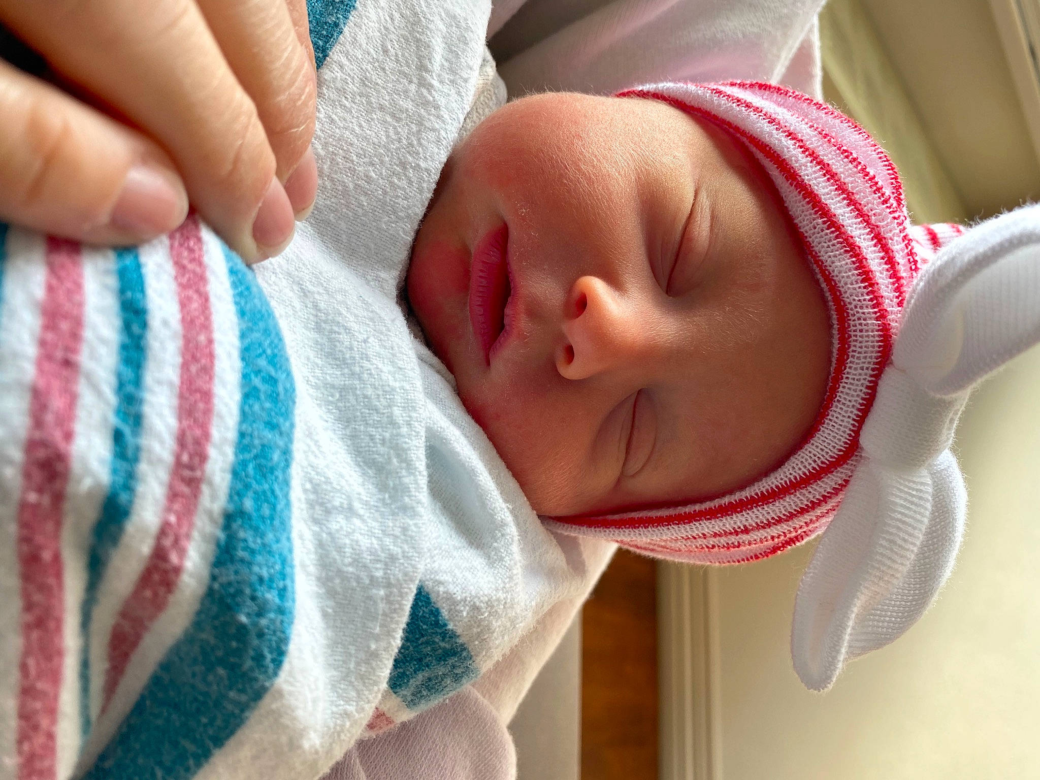 Oaklee joined the competition — help win amazing prizes! baby, baby_sleeping, baby_toddler_clothing, cheek, comfort, ear, eyebrow, face, finger, gesture, hand, head, headwear, lip, mouth, neck, nose, person, skin, textile